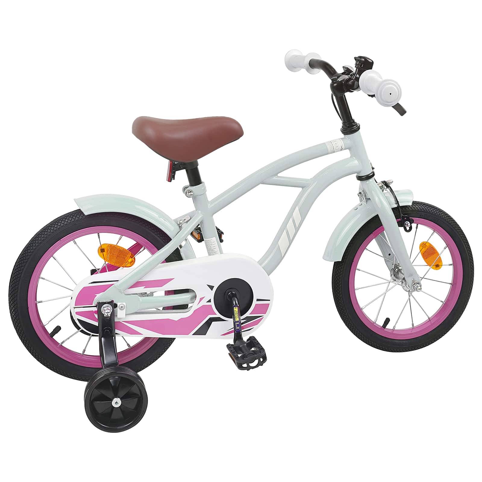 vidaXL Kinderfahrrad 16 Zoll für 4-6 Jahre alt Hellgrün