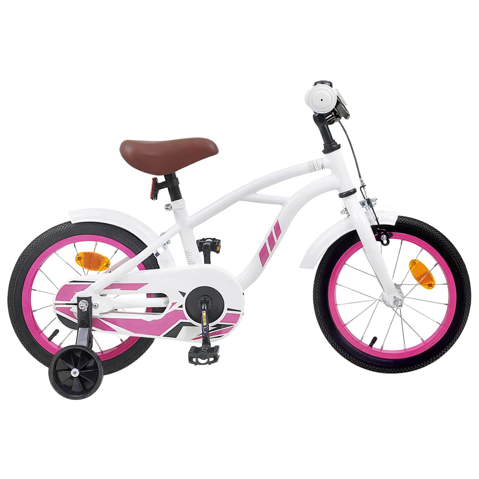 vidaXL Kinderfahrrad 16 Zoll für 4-6 Jahre alt Weiß