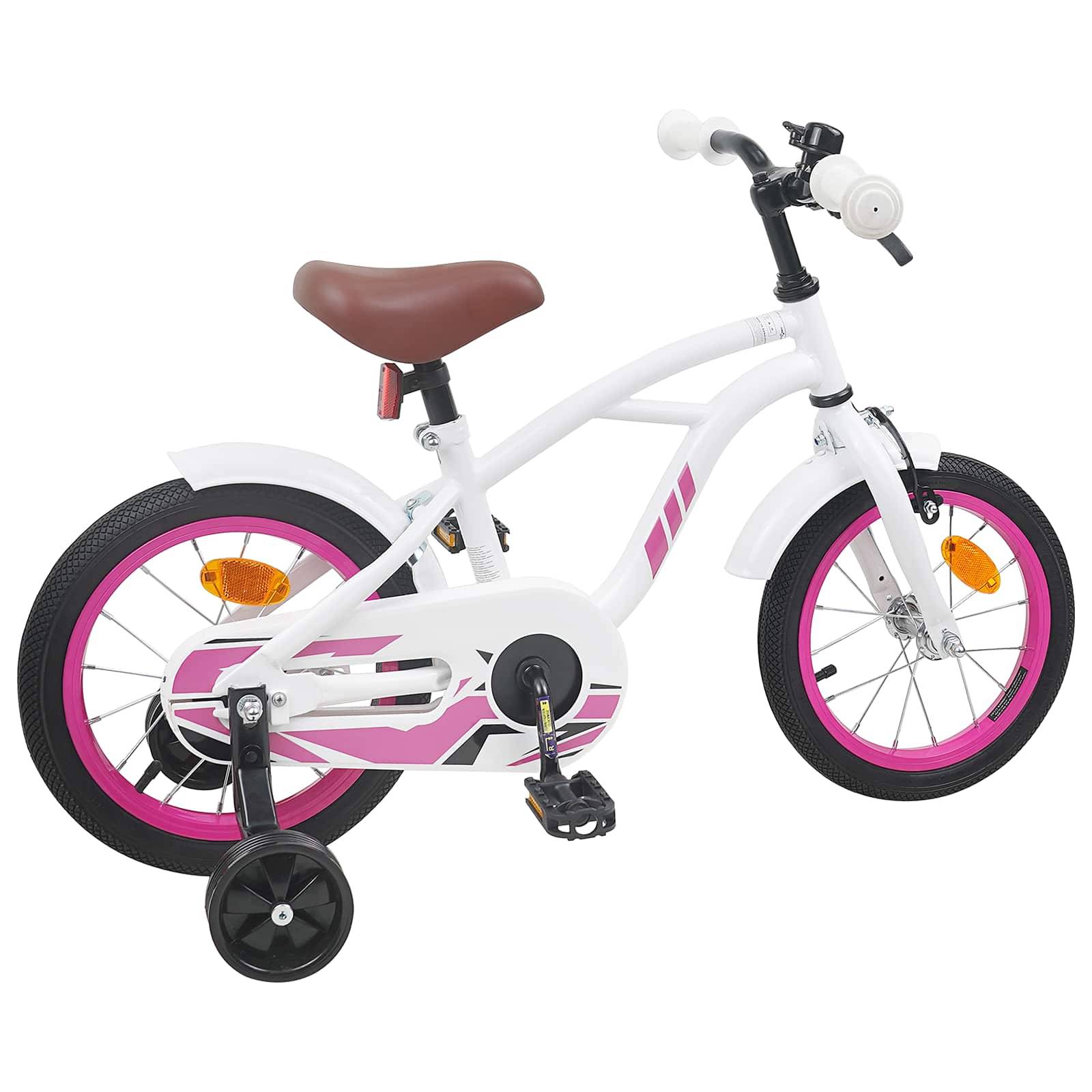 vidaXL Kinderfahrrad 14 Zoll für 3-5 Jahre alt Weiß