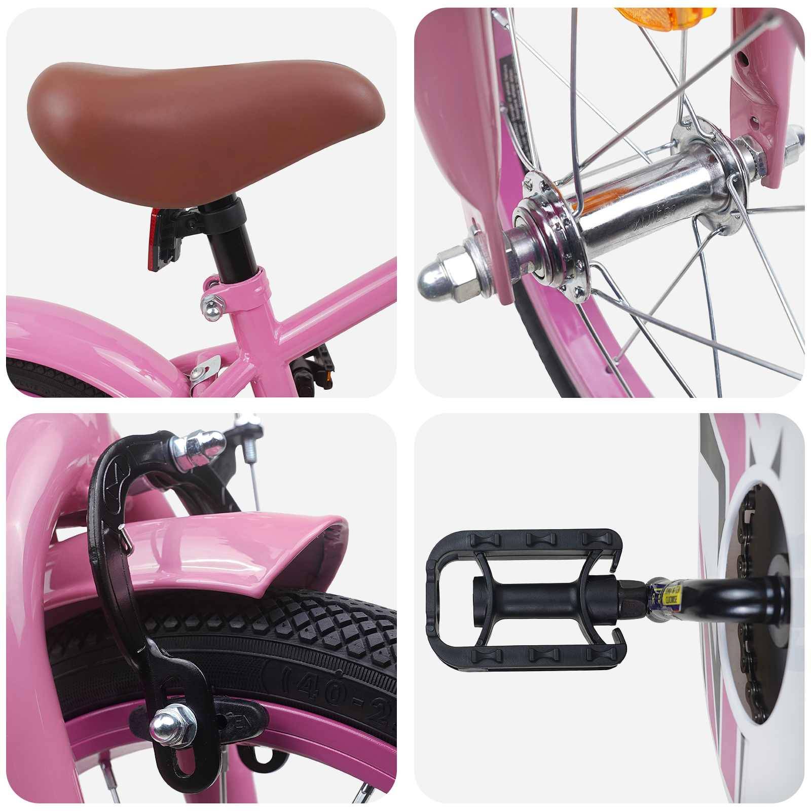 vidaXL Kinderfahrrad 16 Zoll für 4-6 Jahre alt Hellrosa
