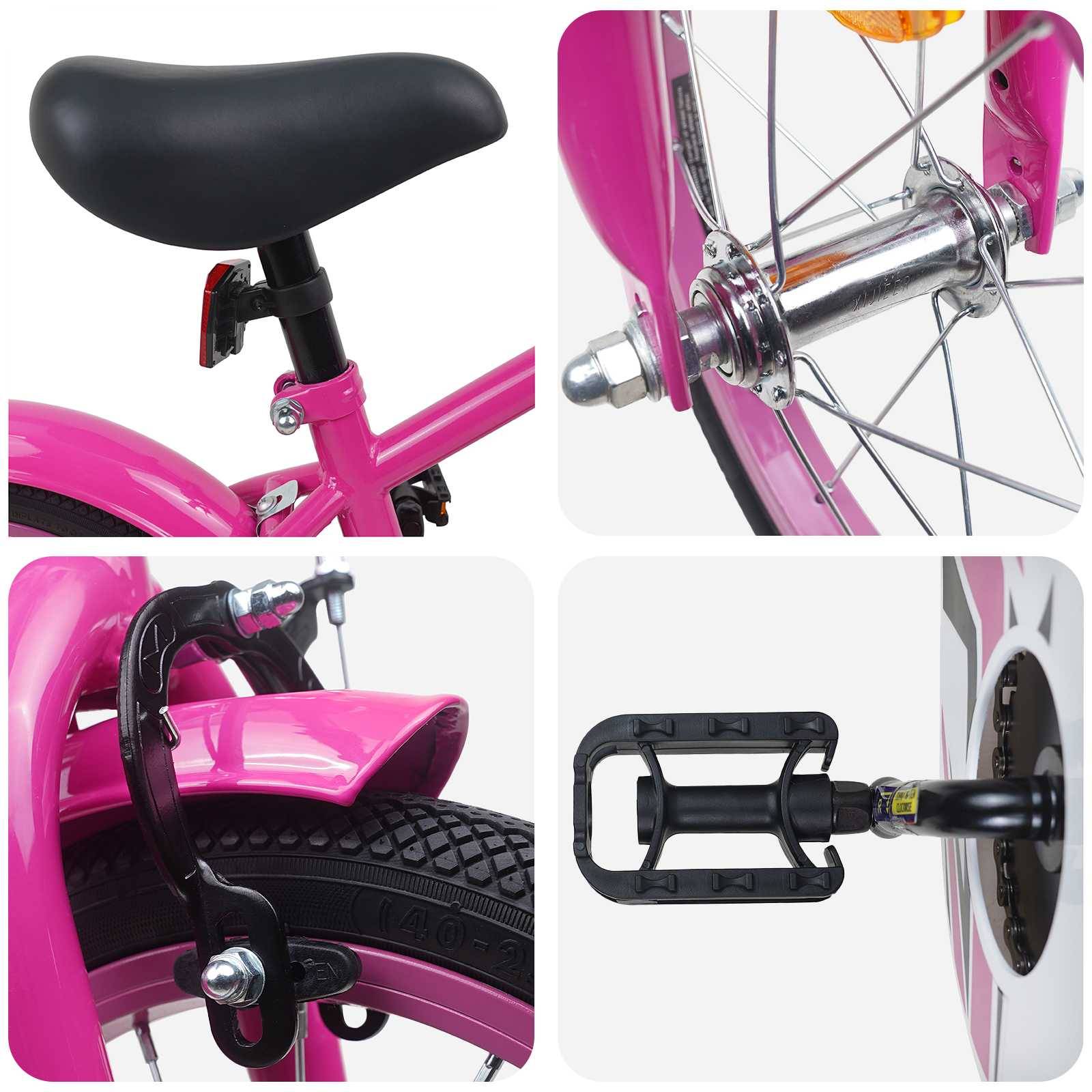 vidaXL Kinderfahrrad 14 Zoll für 3-5 Jahre alt Dunkelrosa