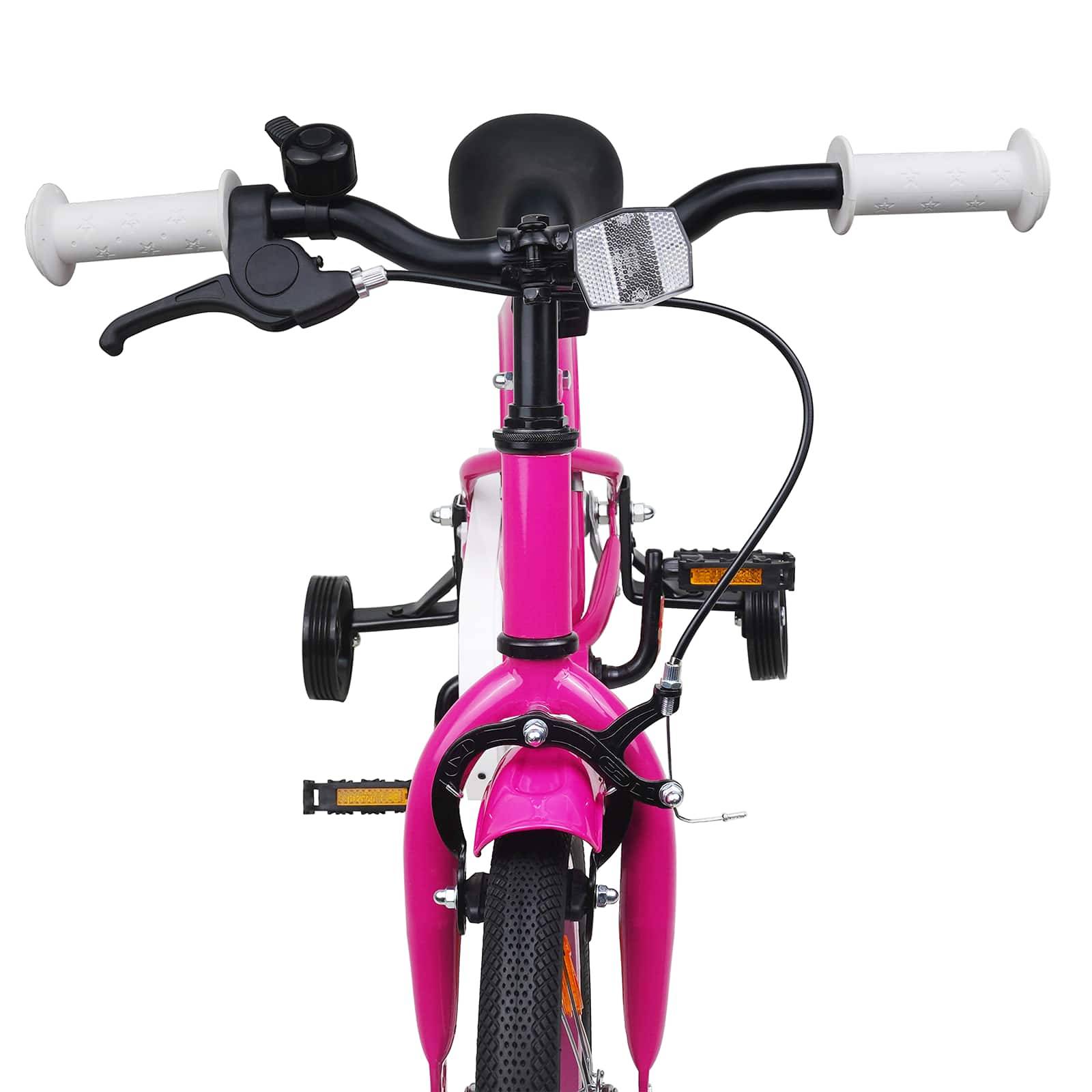 vidaXL Kinderfahrrad 14 Zoll für 3-5 Jahre alt Dunkelrosa