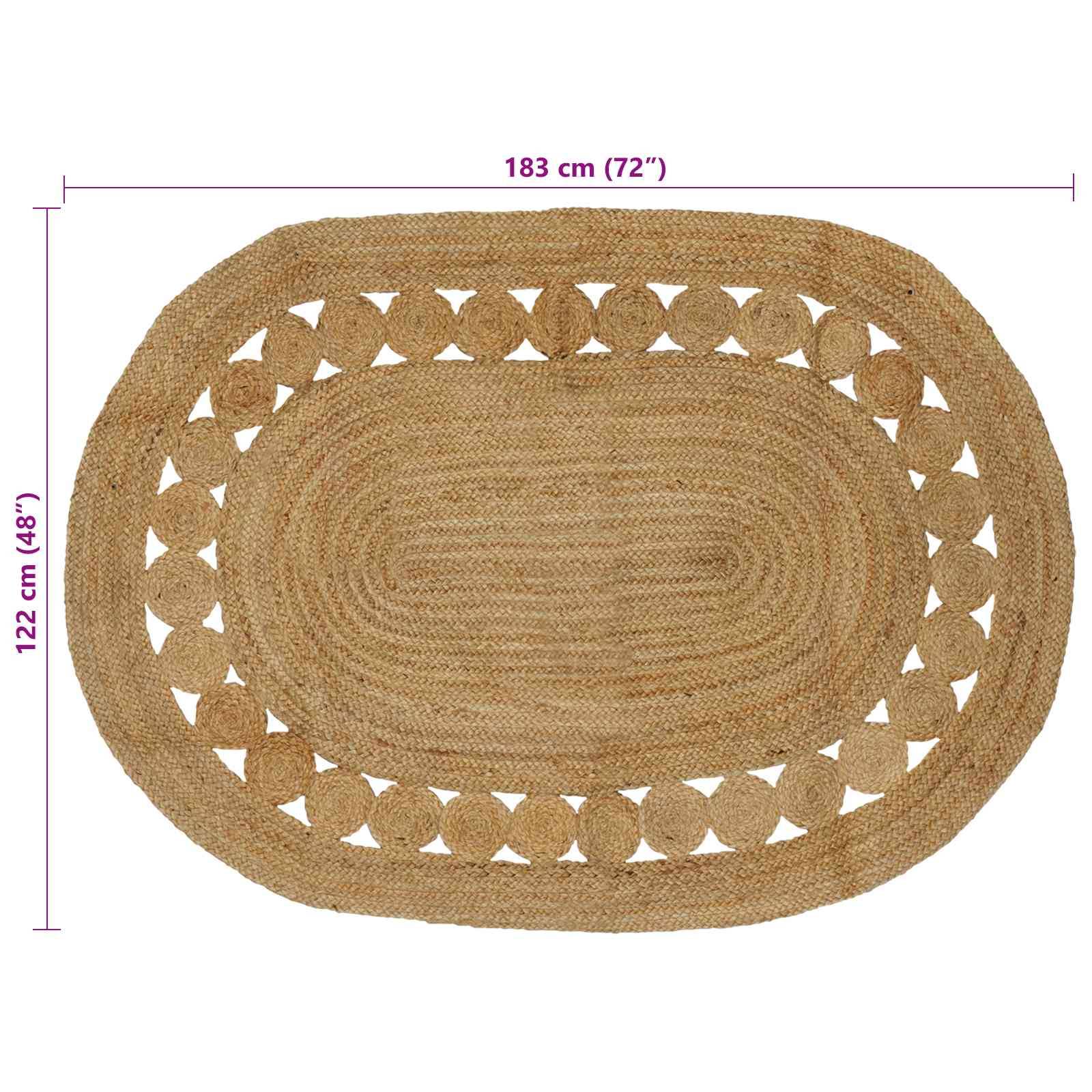 vidaXL Teppich Braun 122 x 183 cm Jute