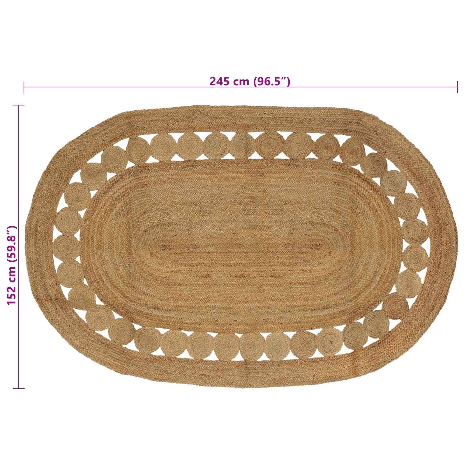 vidaXL Teppich Braun 152 x 245 cm Jute