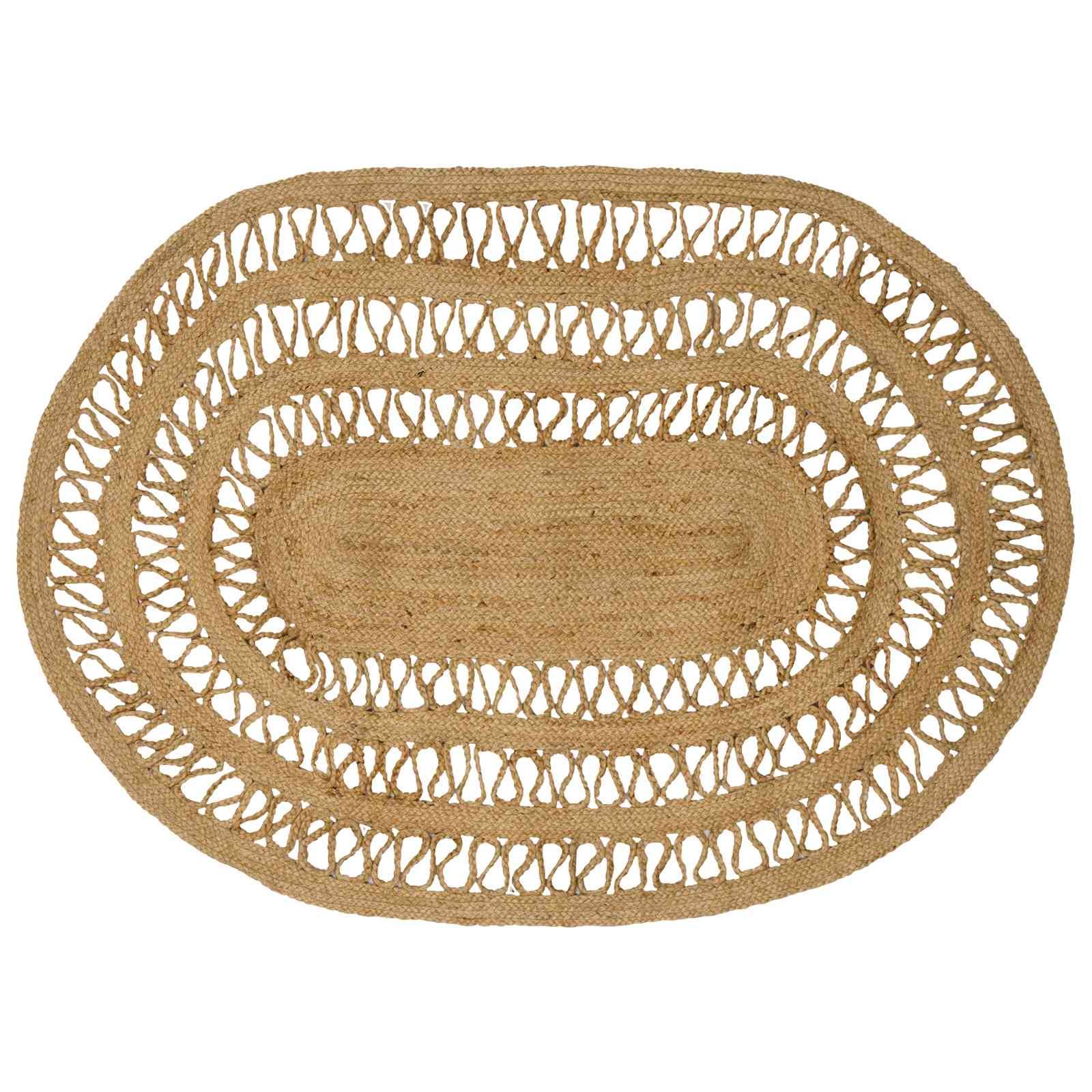 vidaXL Teppich Braun 100 x 152 cm Jute