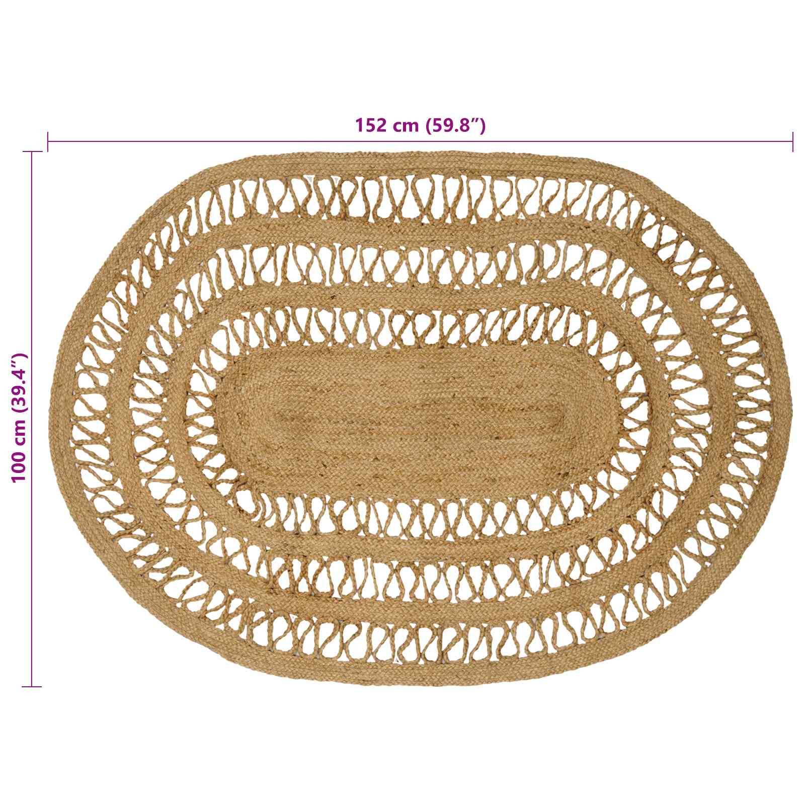 vidaXL Teppich Braun 100 x 152 cm Jute