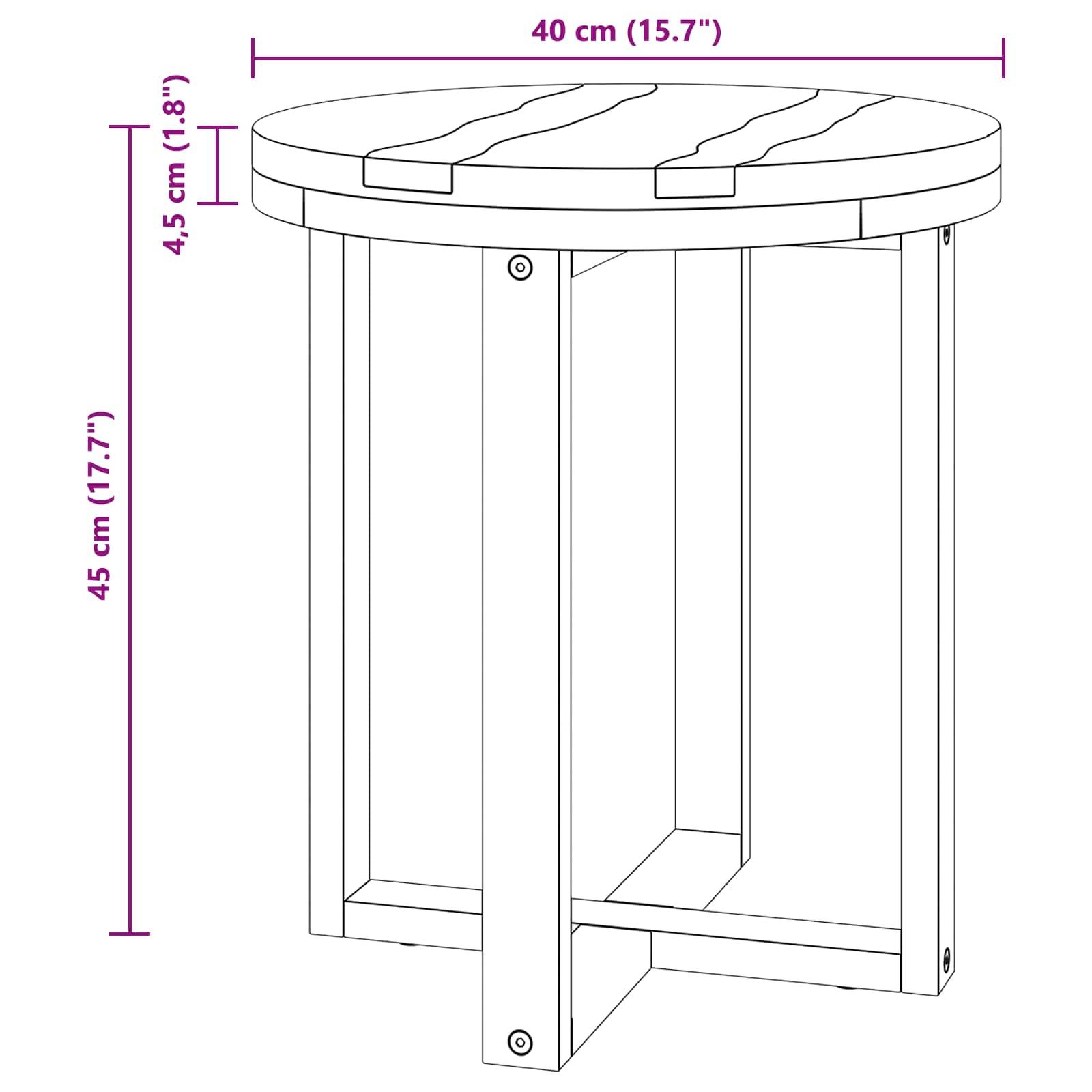 vidaXL Couchtisch Braun 40 x 40 x 45 cm Massivholz Teak