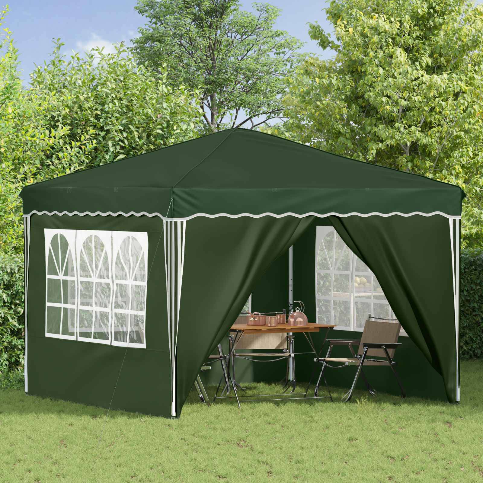 vidaXL Pop-up Partyzelt Grün 288 x 288 x 245 cm Oxford-Stoff