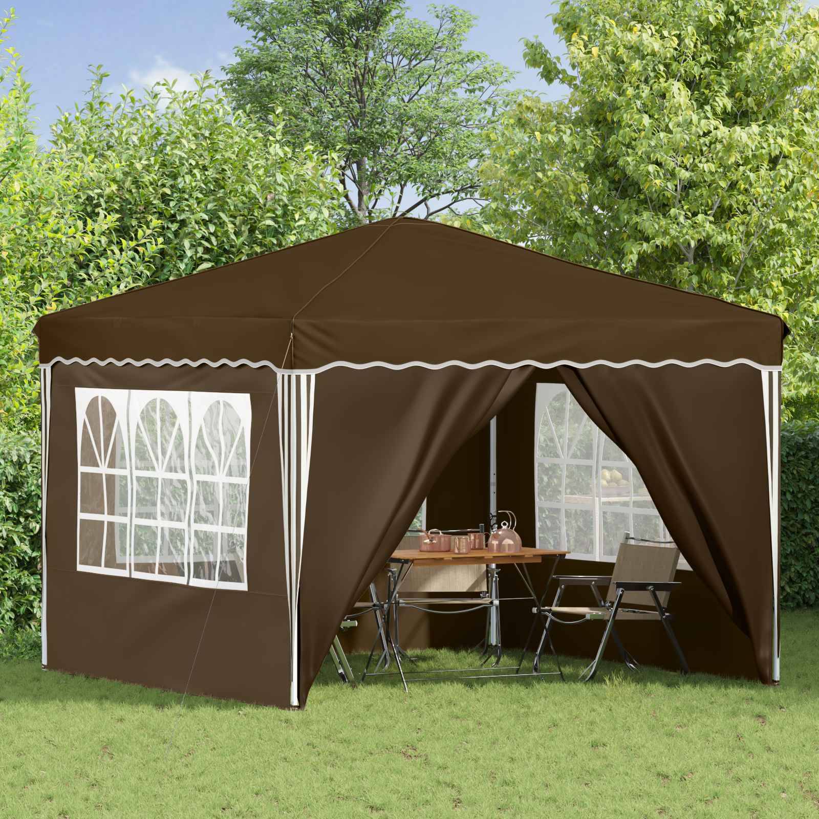 vidaXL Pop-up Partyzelt Taupe 288 x 288 x 245 cm Oxford-Stoff