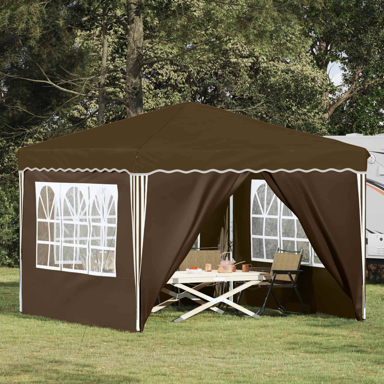 vidaXL Pop-up Partyzelt Taupe 288 x 288 x 245 cm Oxford-Stoff