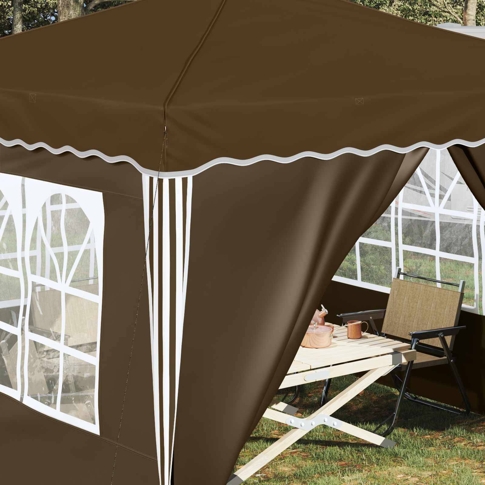 vidaXL Pop-up Partyzelt Taupe 288 x 288 x 245 cm Oxford-Stoff