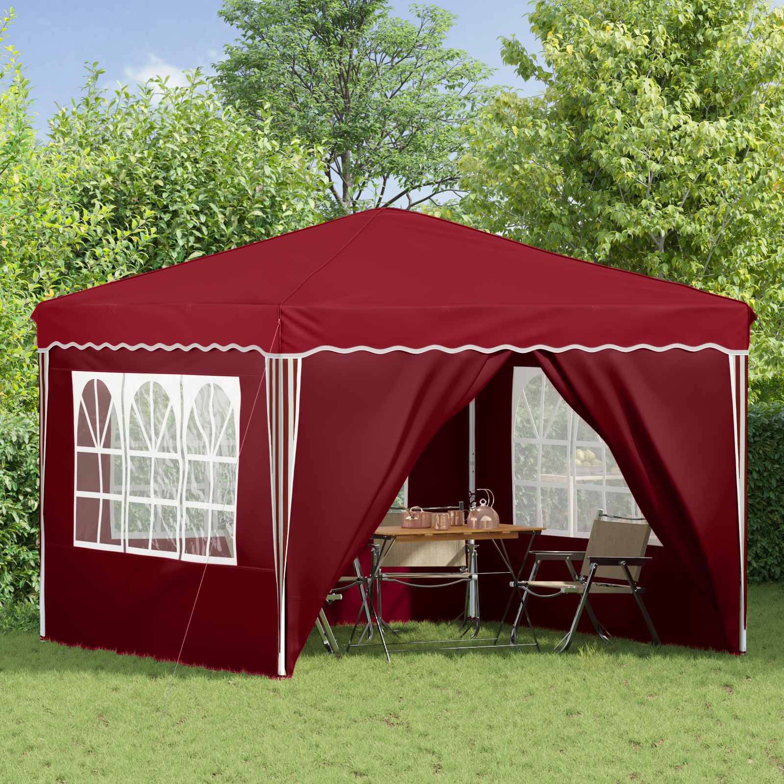 vidaXL Pop-up Partyzelt Bordeauxrot 288 x 288 x 245 cm Oxford-Stoff