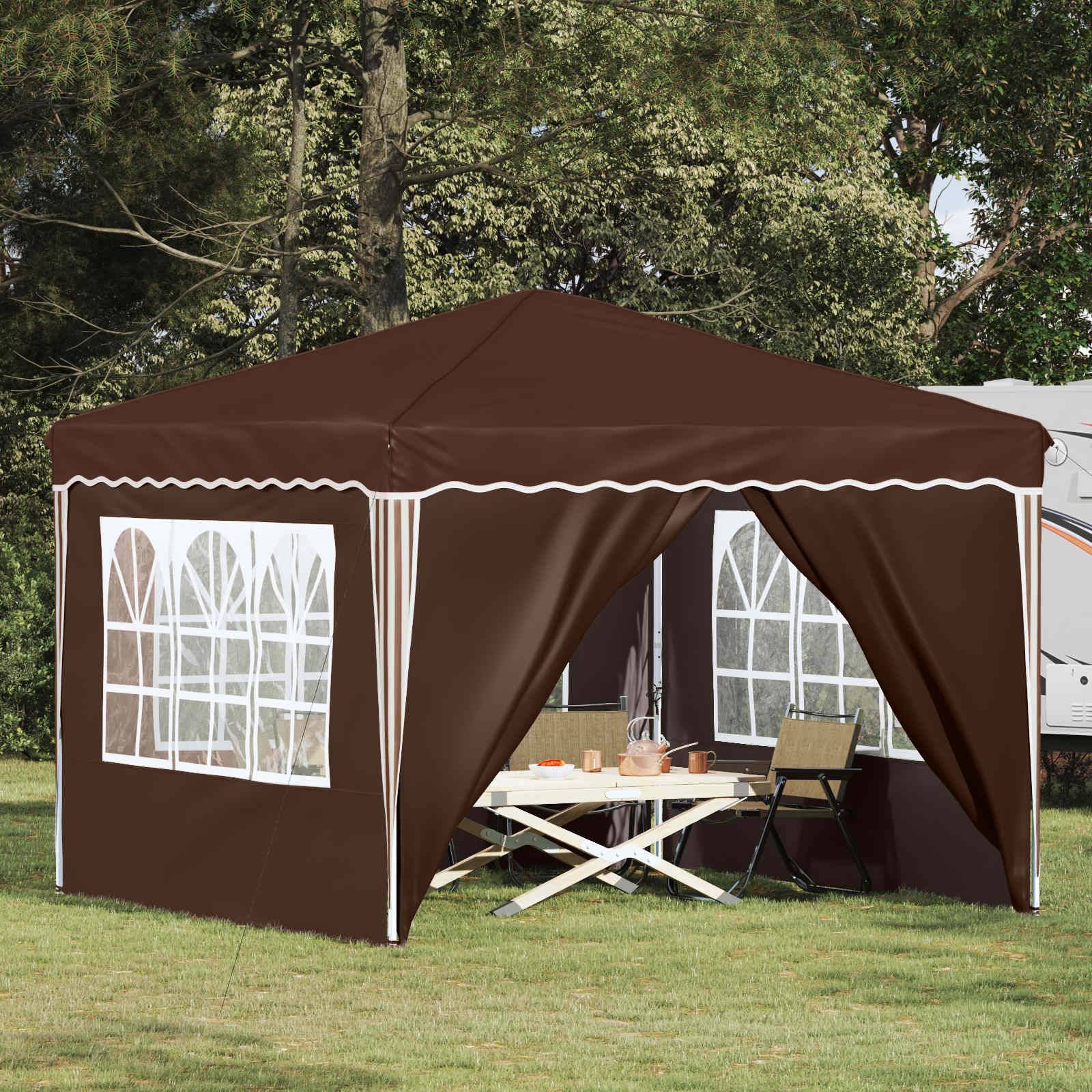 vidaXL Pop-up Partyzelt Braun 288 x 288 x 245 cm Oxford-Stoff