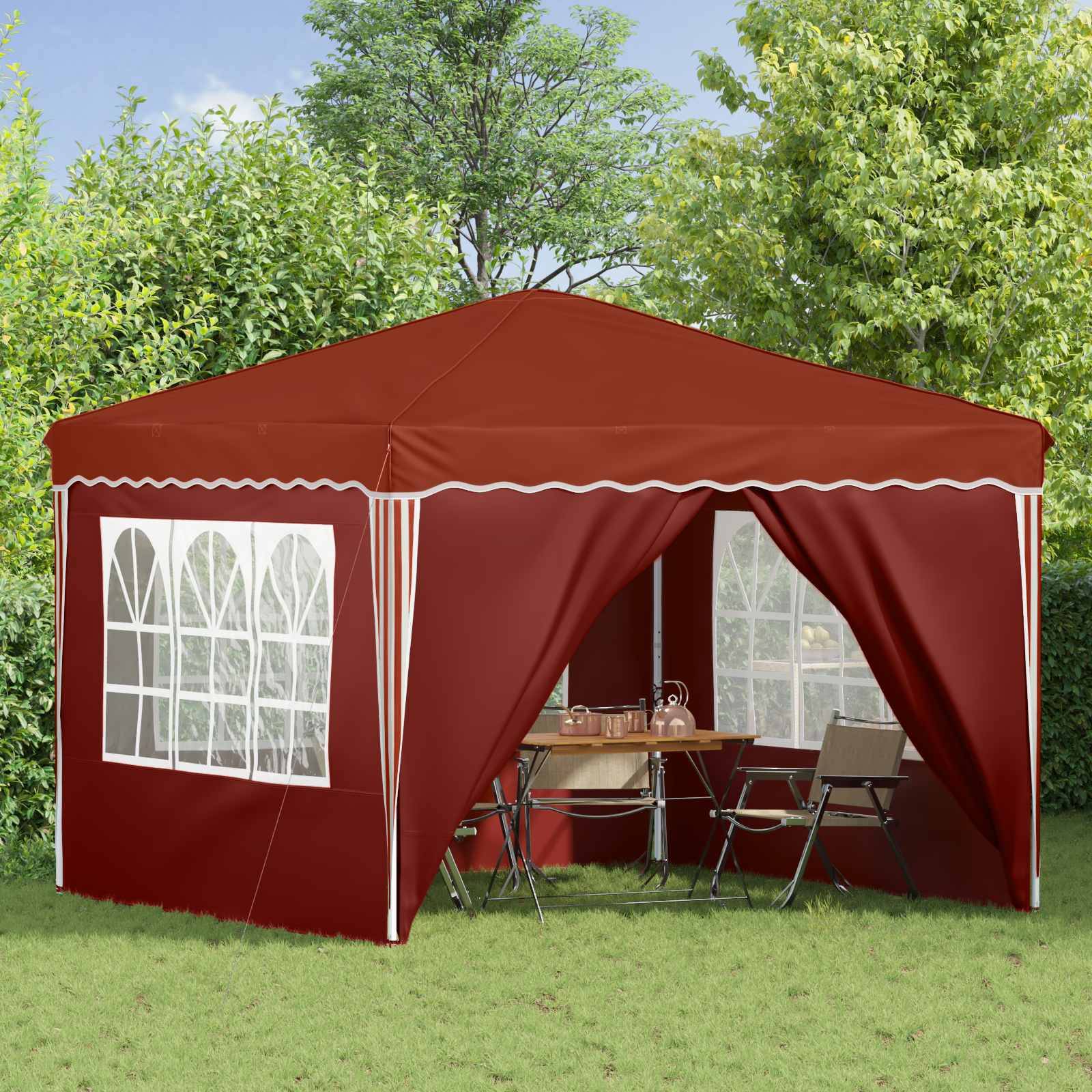 vidaXL Pop-up Partyzelt Terrakotta 288 x 288 x 245 cm Oxford-Stoff