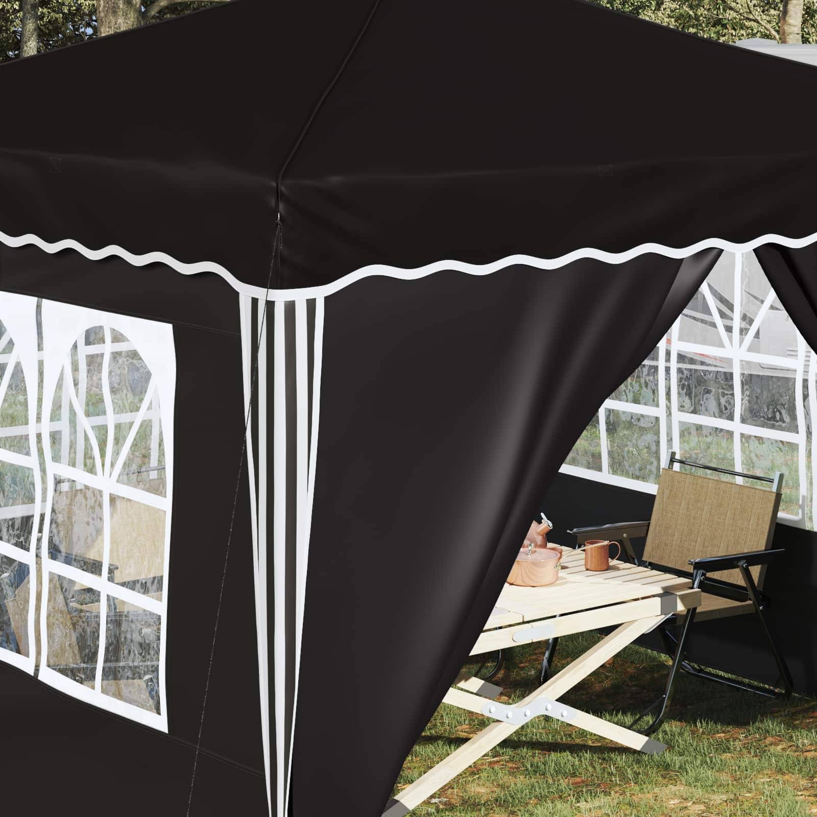 vidaXL Pop-up Partyzelt Schwarz 288 x 288 x 245 cm Oxford-Stoff