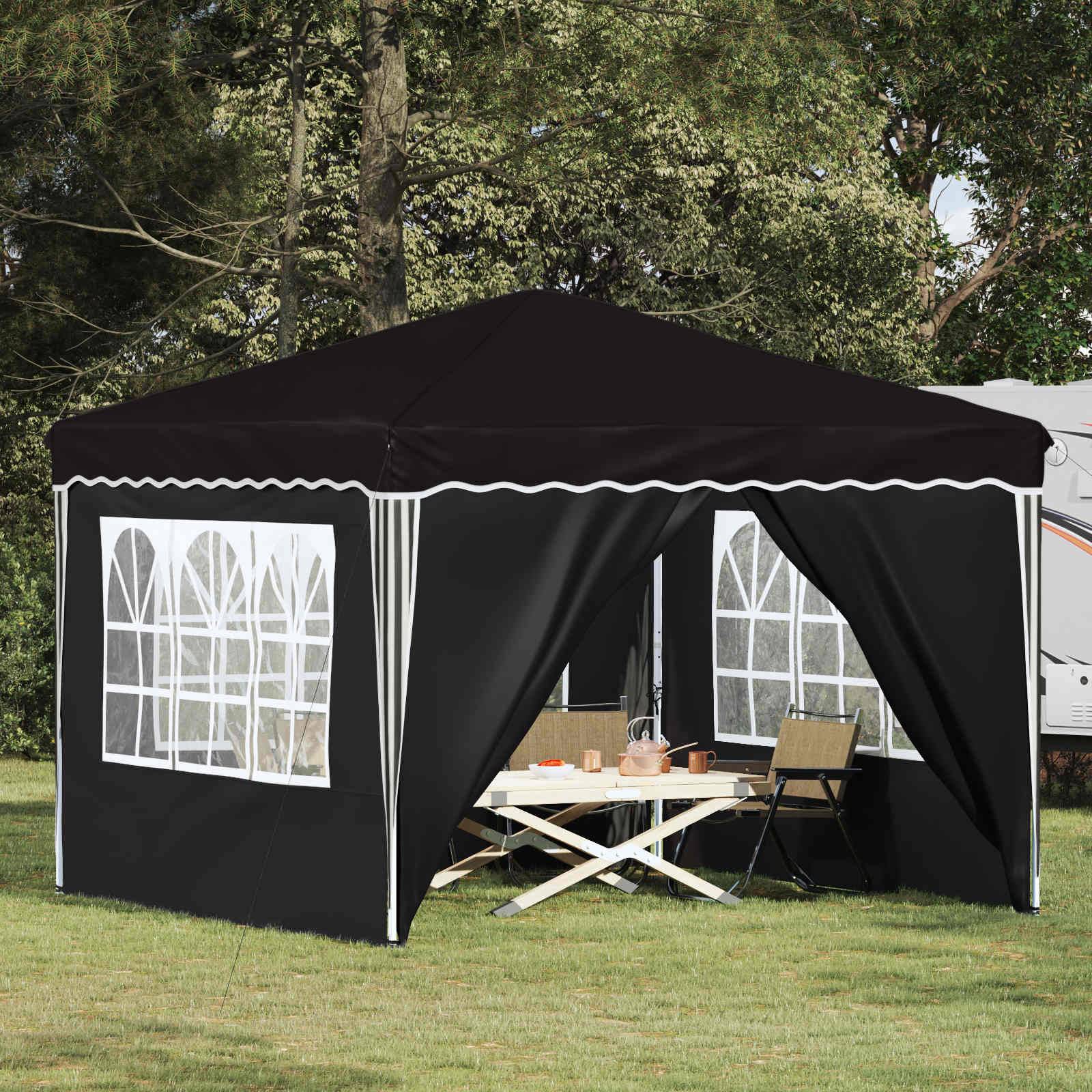 vidaXL Pop-up Partyzelt Schwarz 288 x 288 x 245 cm Oxford-Stoff