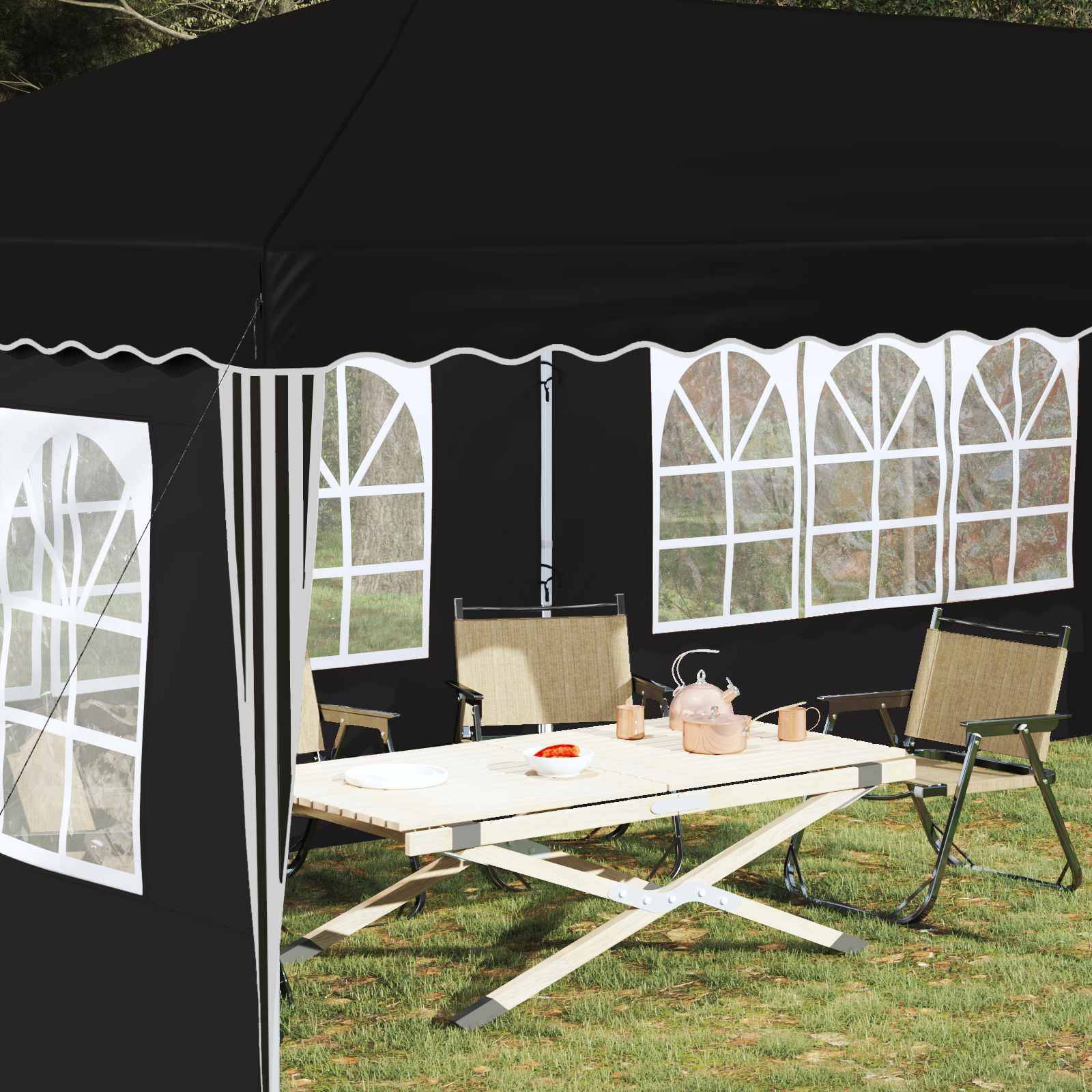 vidaXL Pop-up Partyzelt 575 x 289 x 245 cm Schwarz