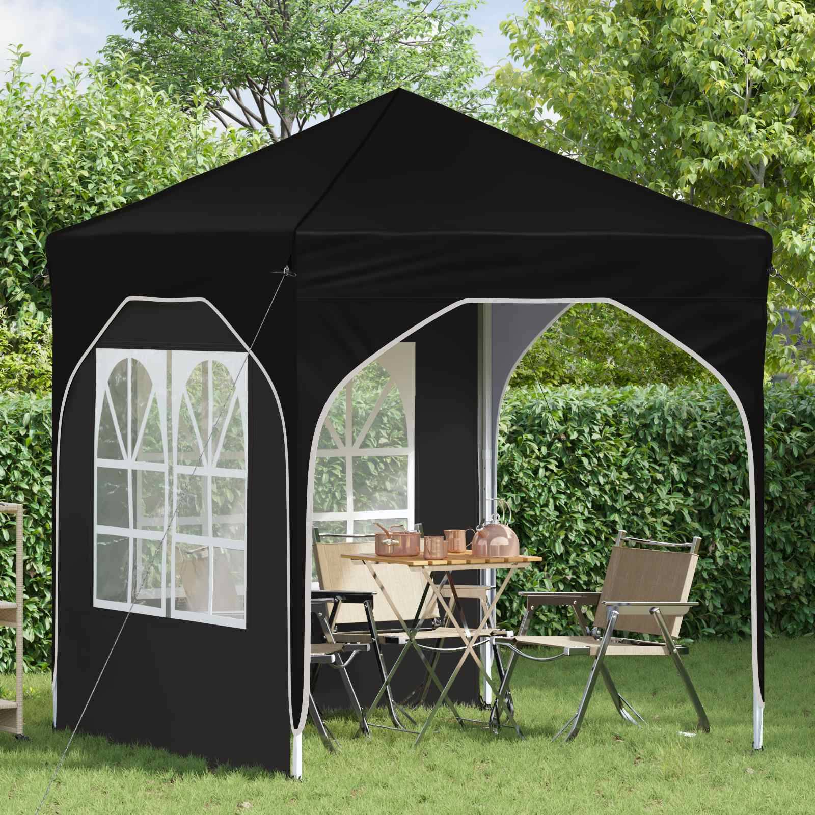 vidaXL Pop-up Partyzelt 192 x 192 x 245 cm Schwarz