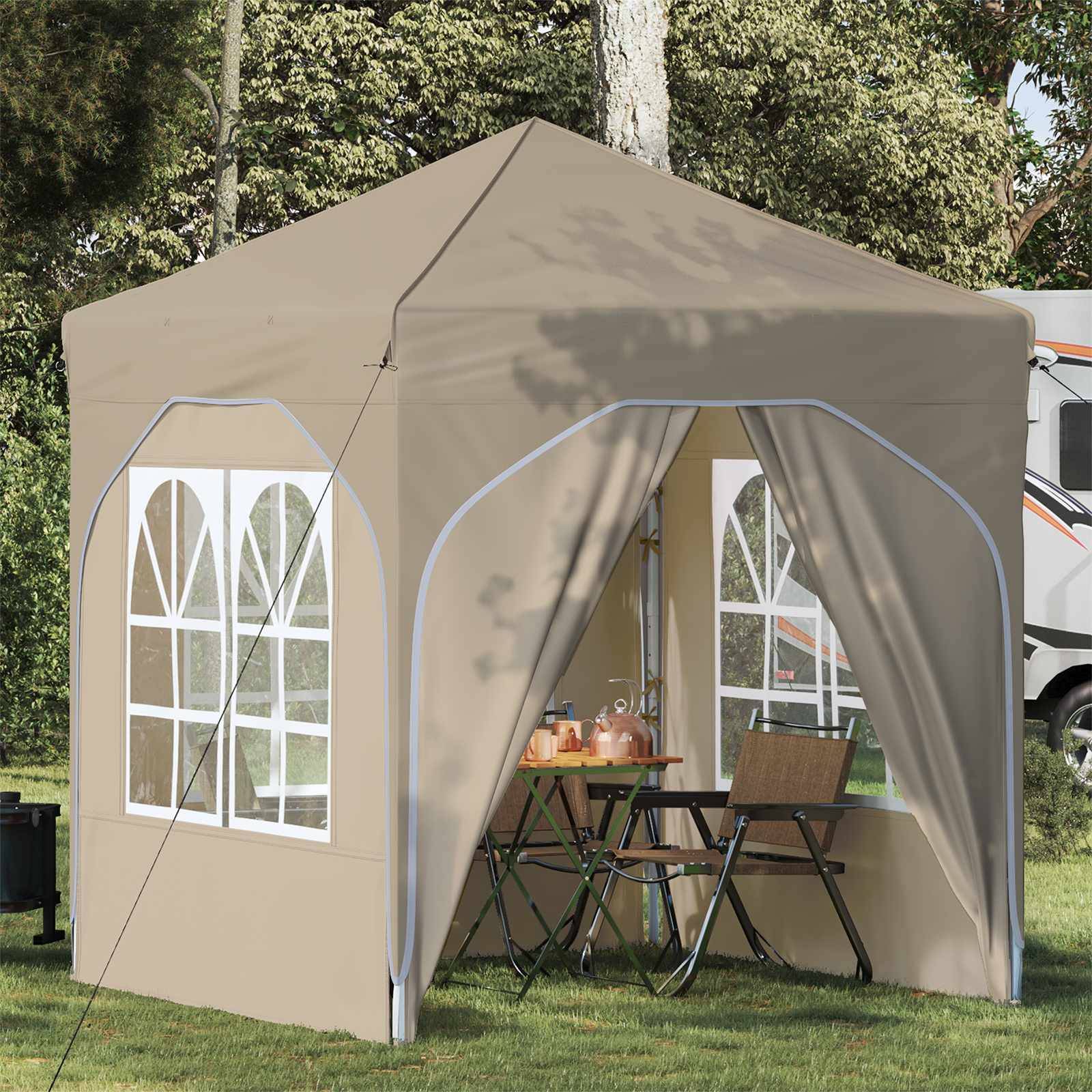 vidaXL Pop-up Partyzelt 192 x 192 x 245 cm Creme