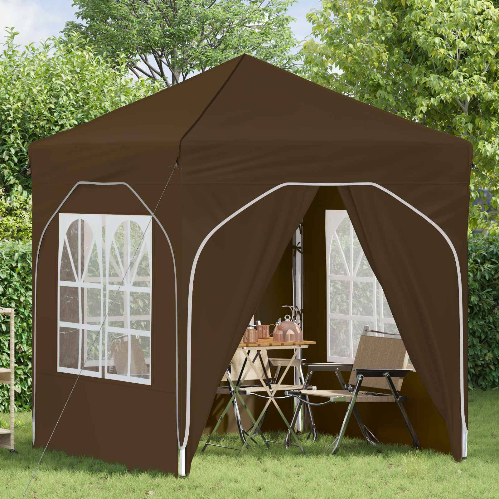 vidaXL Pop-up Partyzelt 192 x 192 x 245 cm Taupe