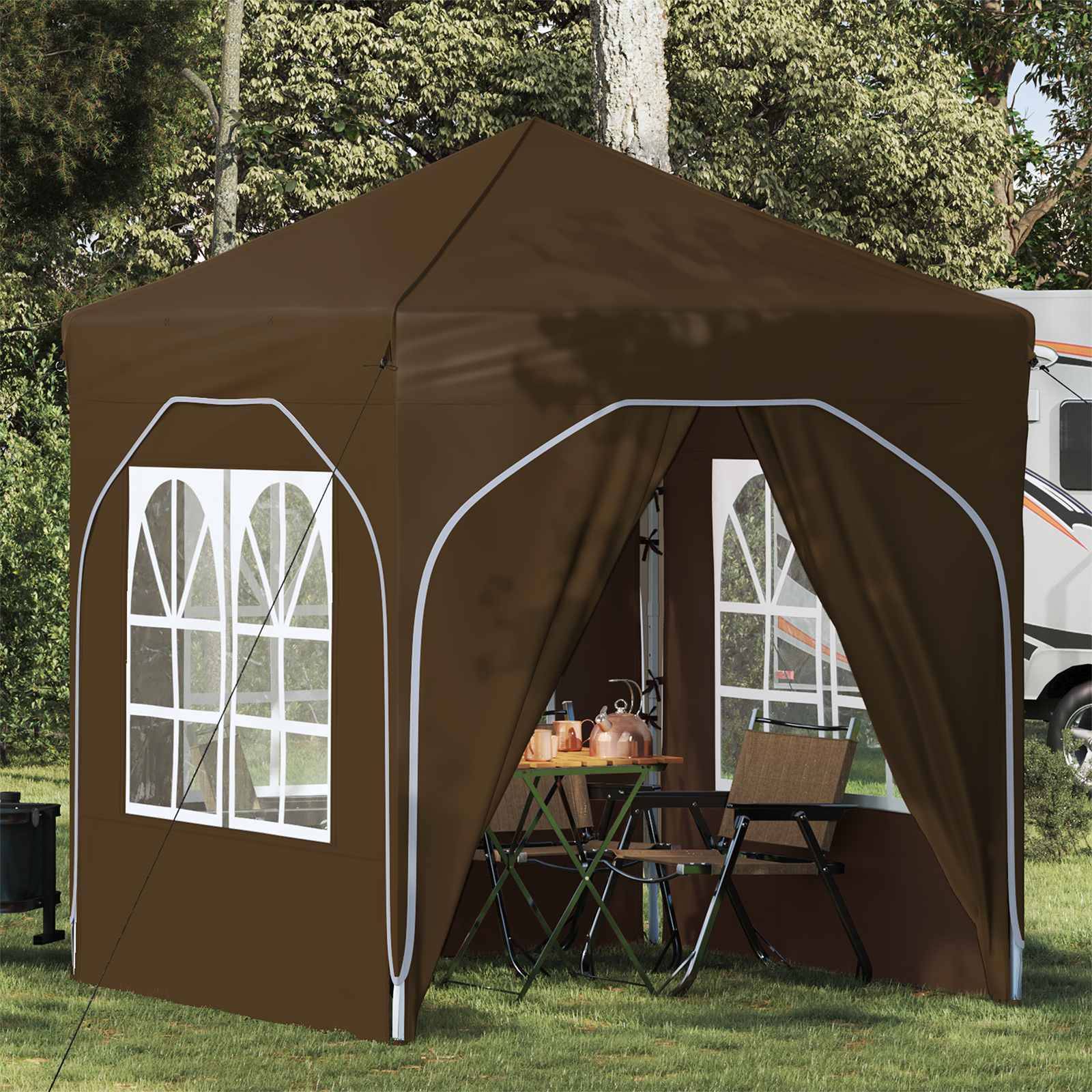 vidaXL Pop-up Partyzelt 192 x 192 x 245 cm Taupe