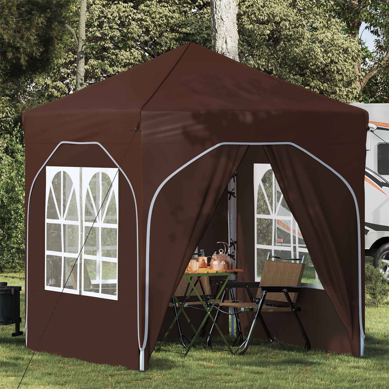 vidaXL Pop-up Partyzelt 192 x 192 x 245 cm Braun