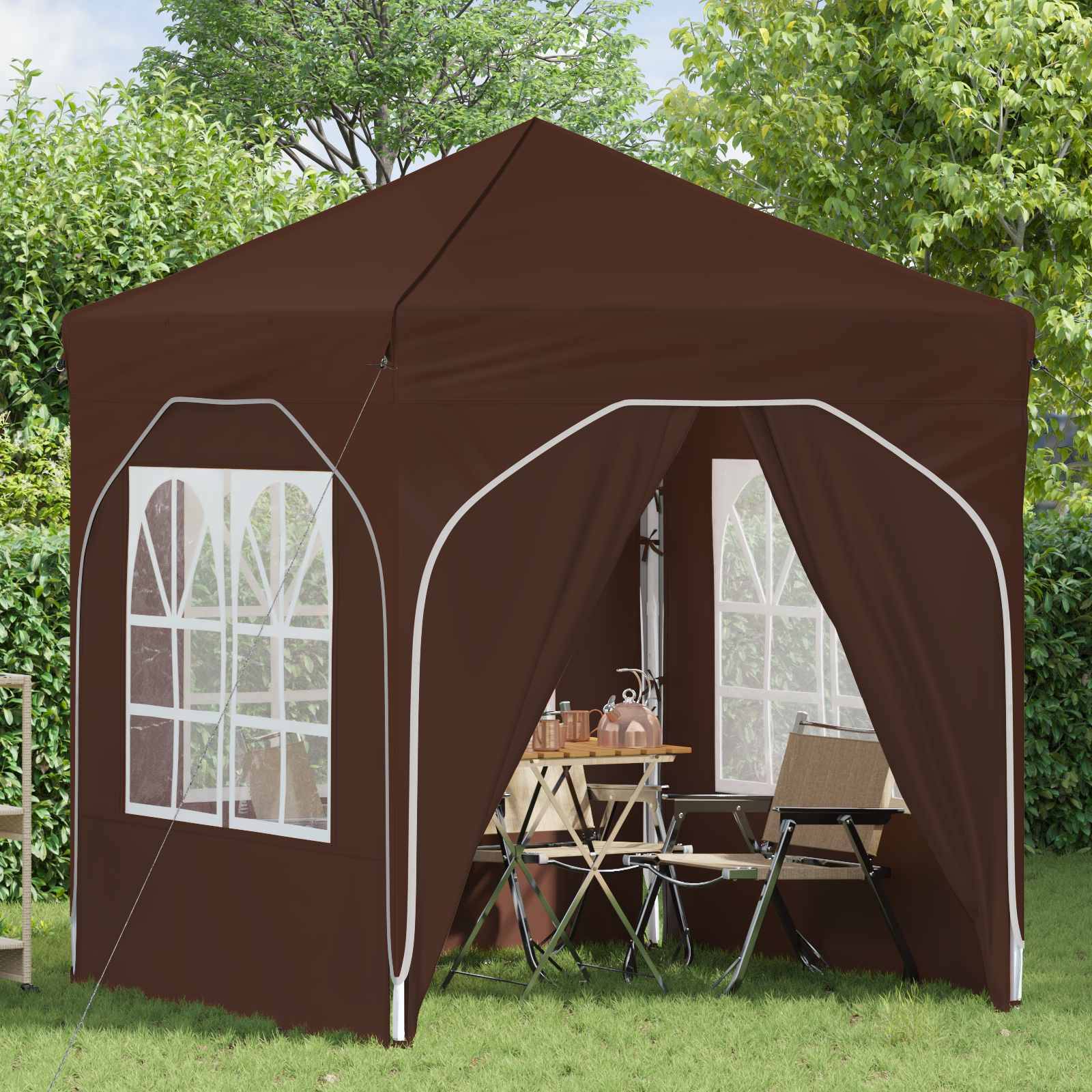 vidaXL Pop-up Partyzelt 192 x 192 x 245 cm Braun