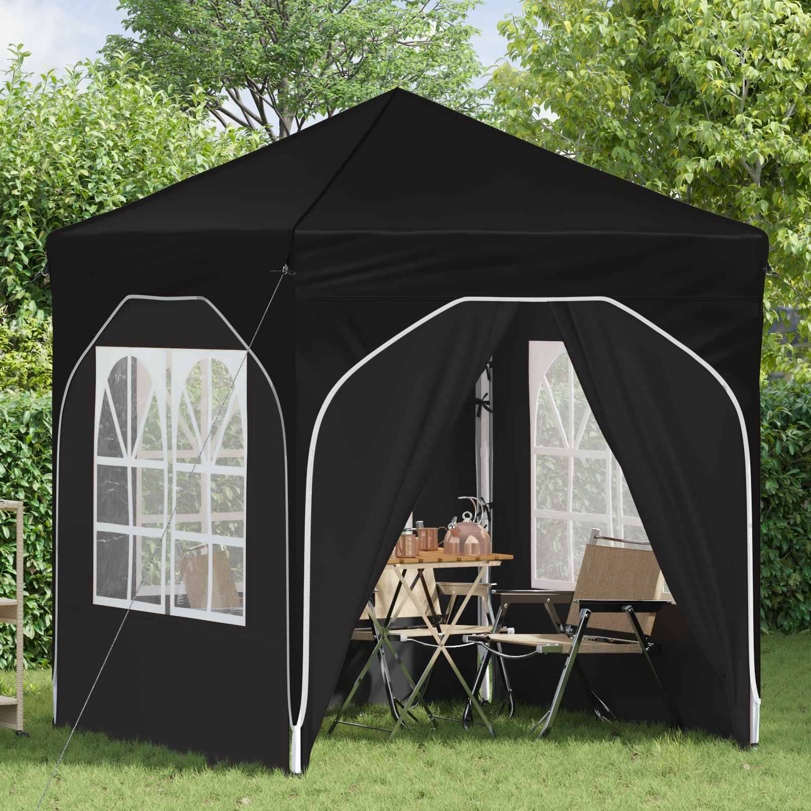 vidaXL Pop-up Partyzelt 192 x 192 x 245 cm Schwarz