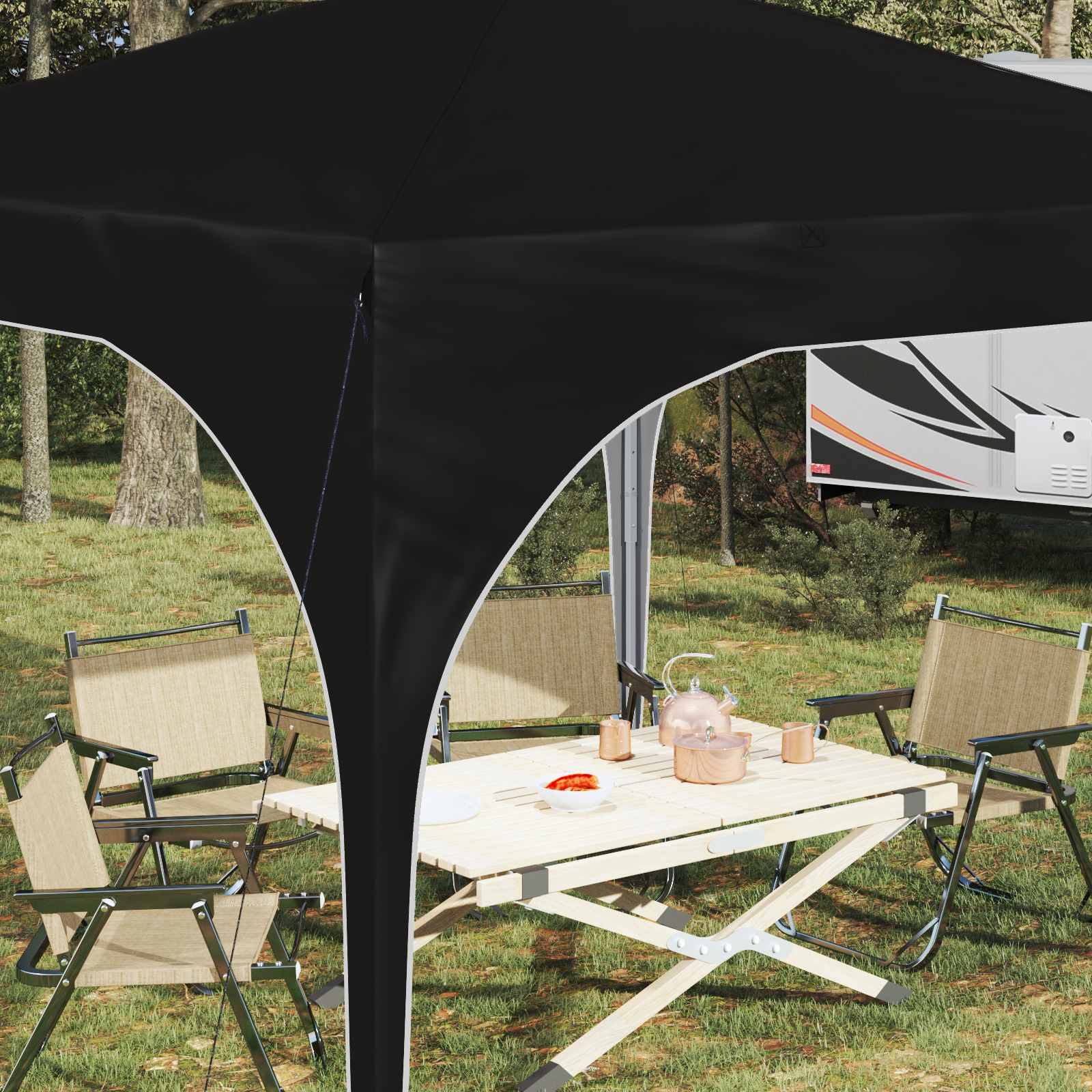 vidaXL Pop-up Partyzelt 290 x 290 x 245 cm Schwarz