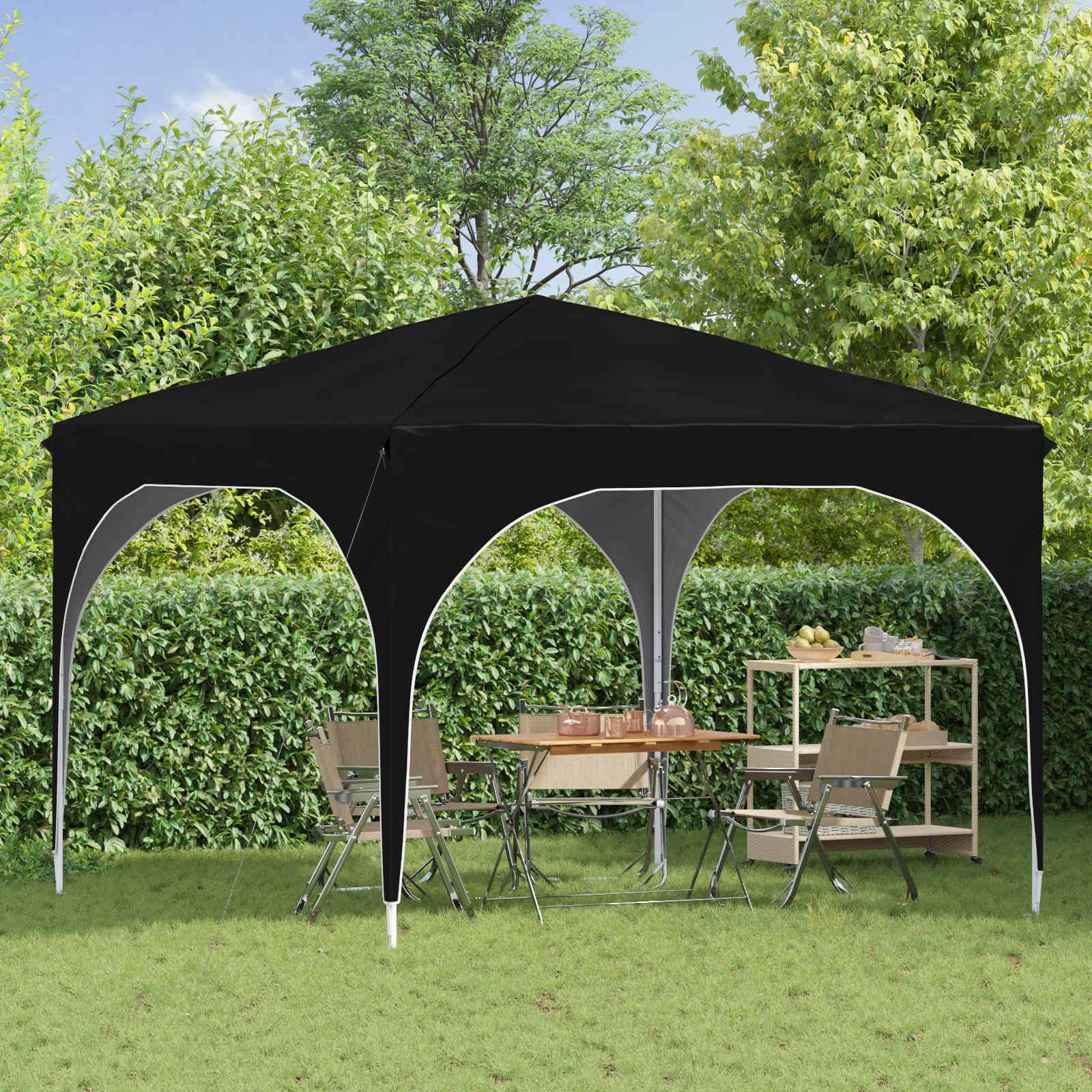 vidaXL Pop-up Partyzelt 290 x 290 x 245 cm Schwarz