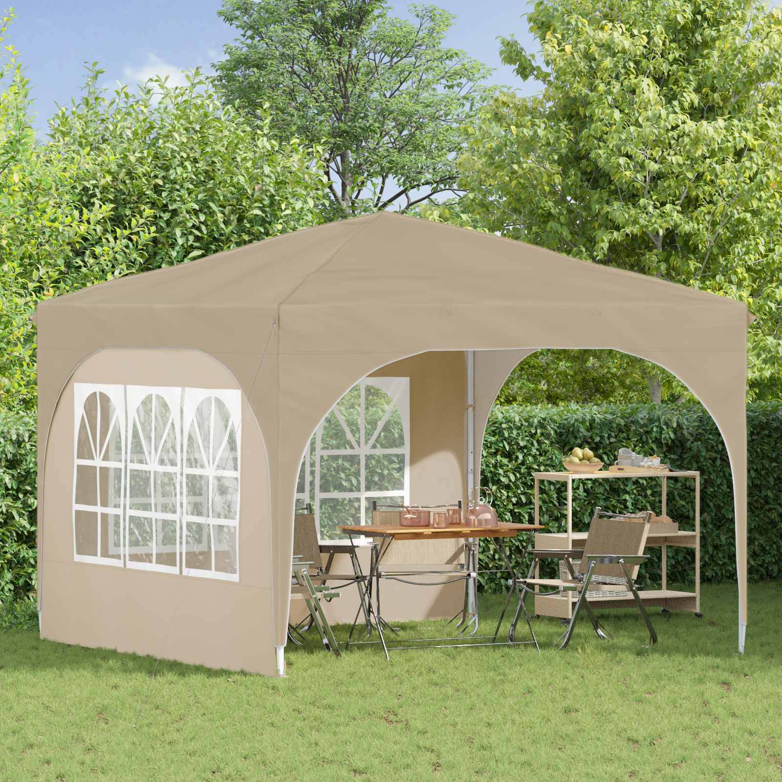 vidaXL Pop-up Partyzelt 290 x 290 x 245 cm Creme