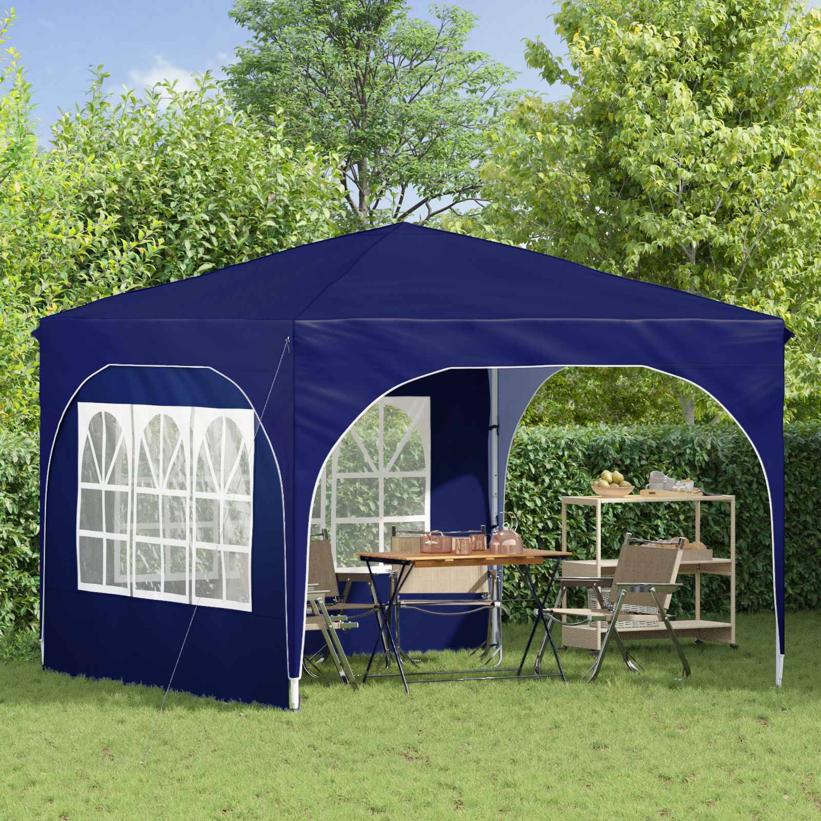 vidaXL Pop-up Partyzelt 290 x 290 x 245 cm Blau