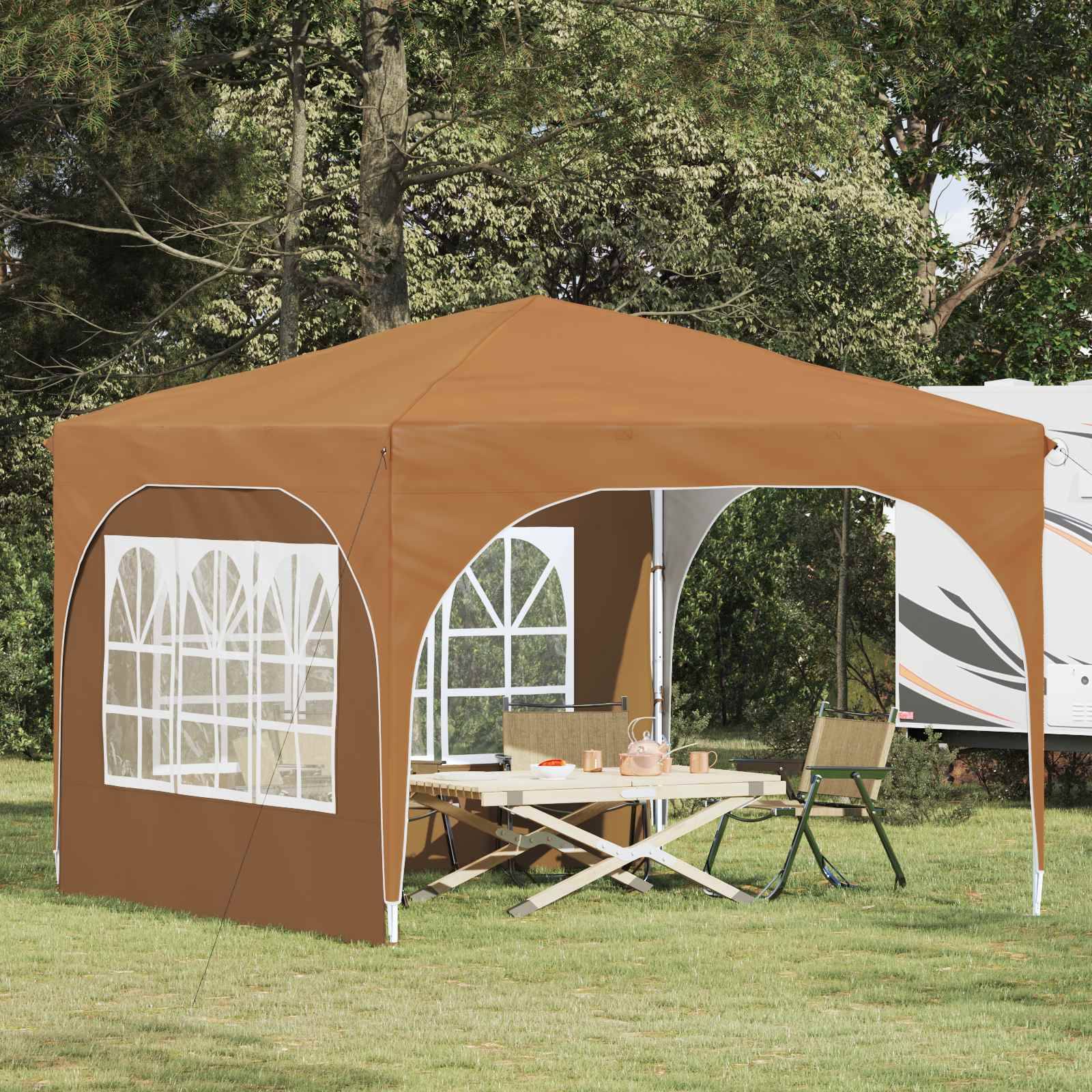 vidaXL Pop-up Partyzelt 290 x 290 x 245 cm Beige