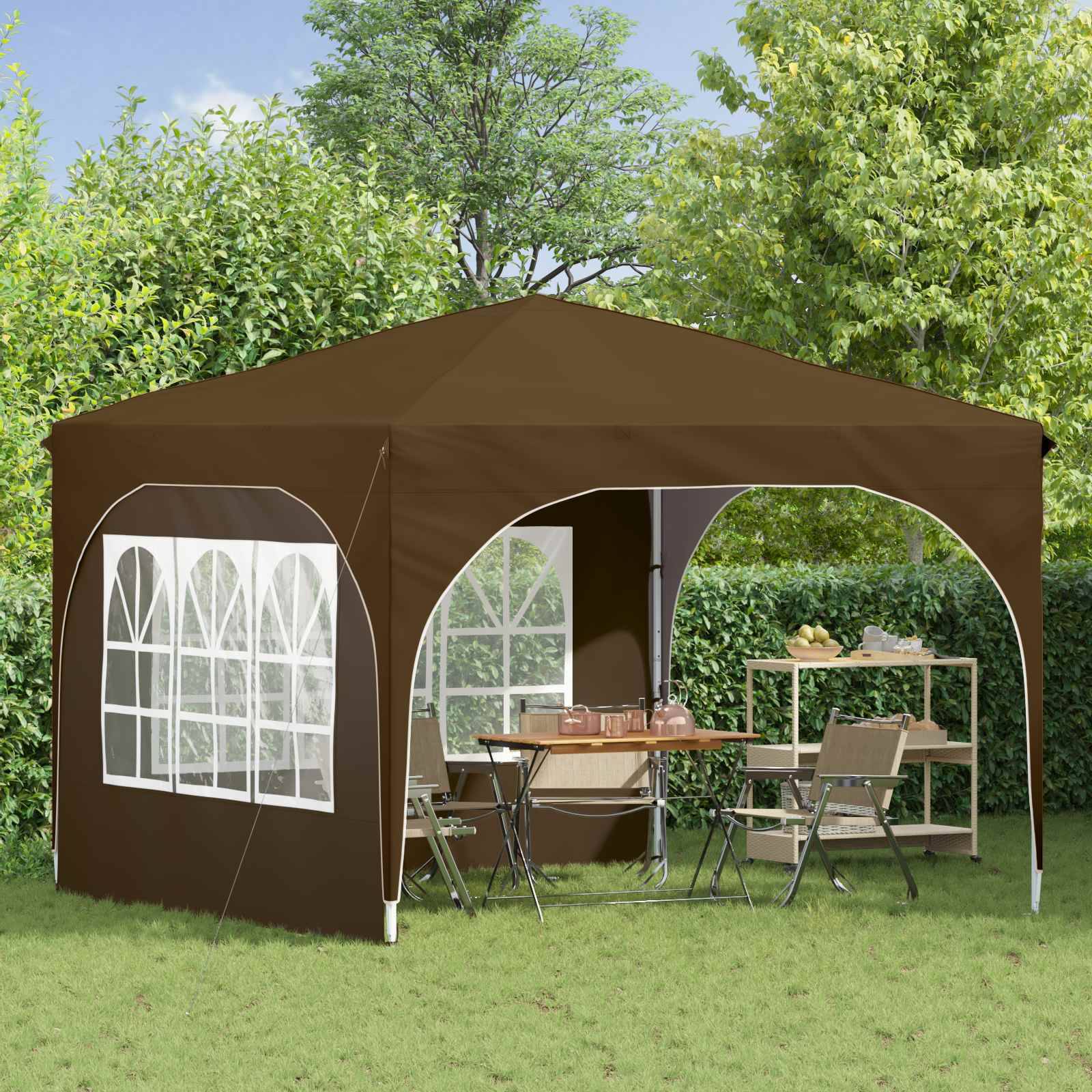 vidaXL Pop-up Partyzelt 290 x 290 x 245 cm Taupe