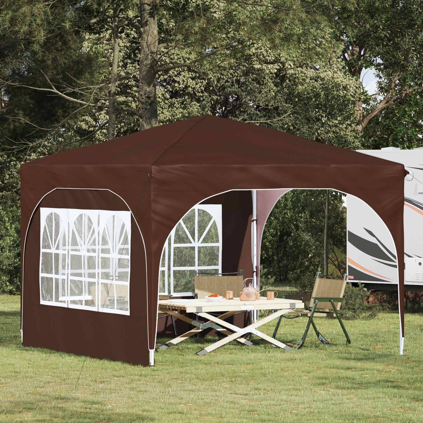 vidaXL Pop-up Partyzelt 290 x 290 x 245 cm Braun