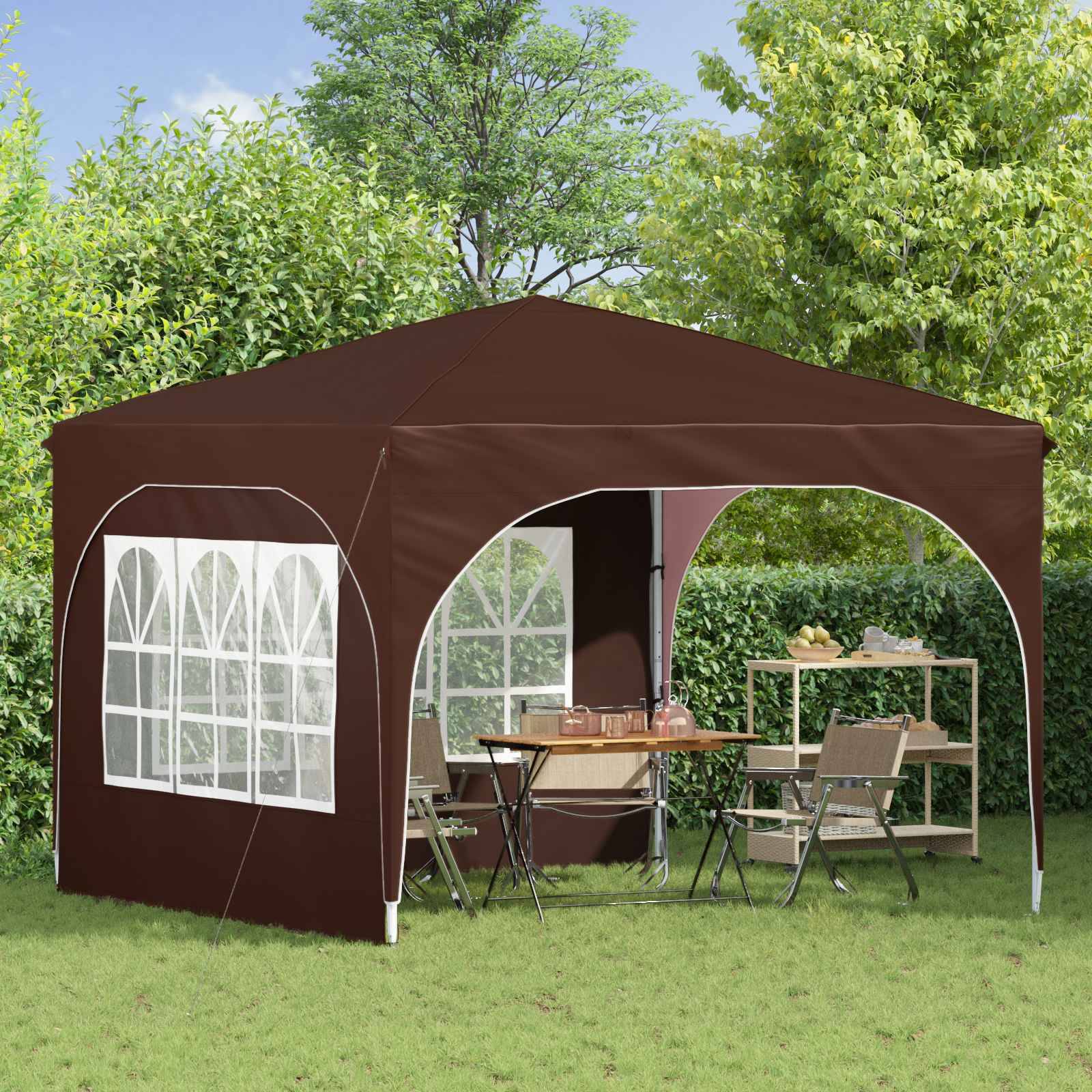 vidaXL Pop-up Partyzelt 290 x 290 x 245 cm Braun