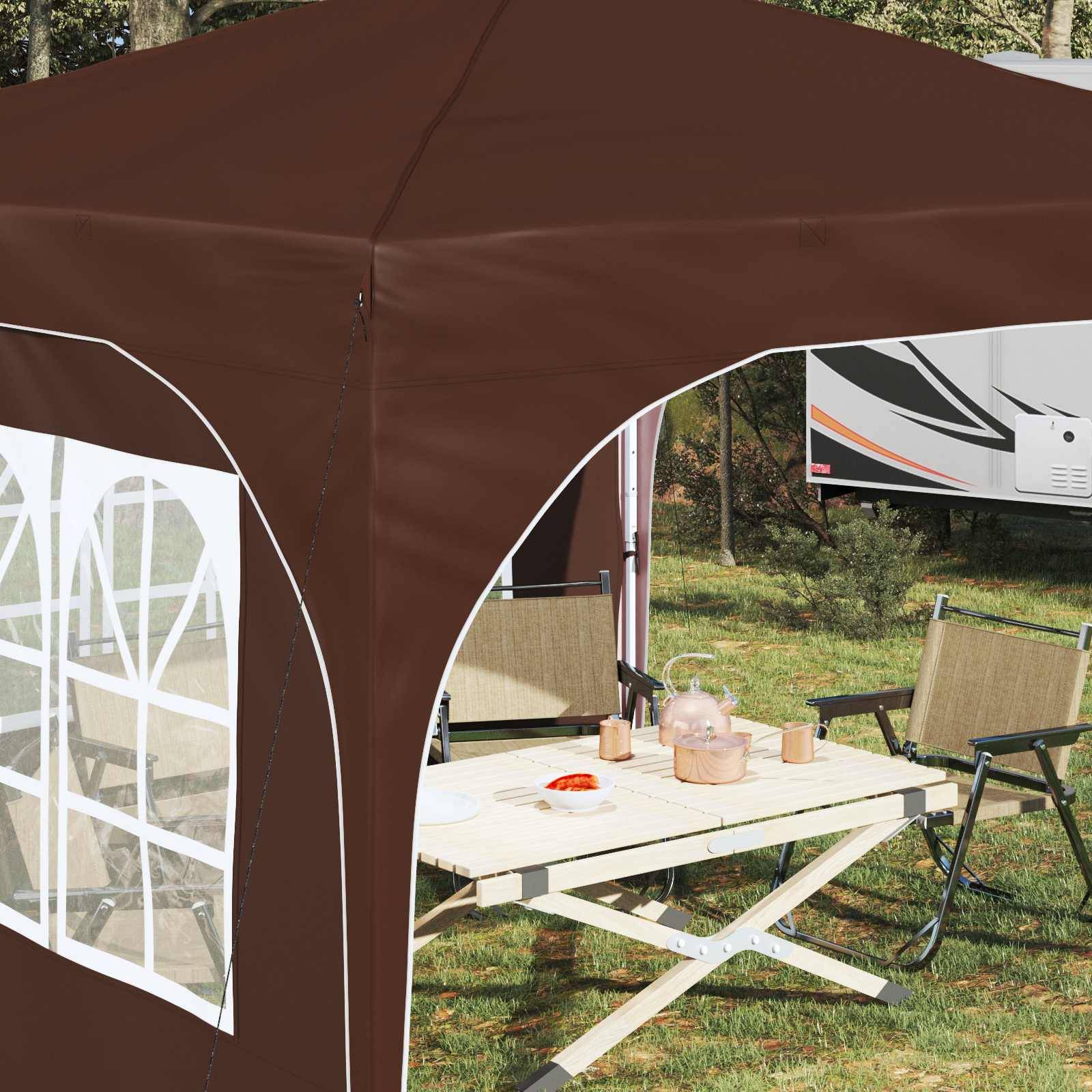 vidaXL Pop-up Partyzelt 290 x 290 x 245 cm Braun