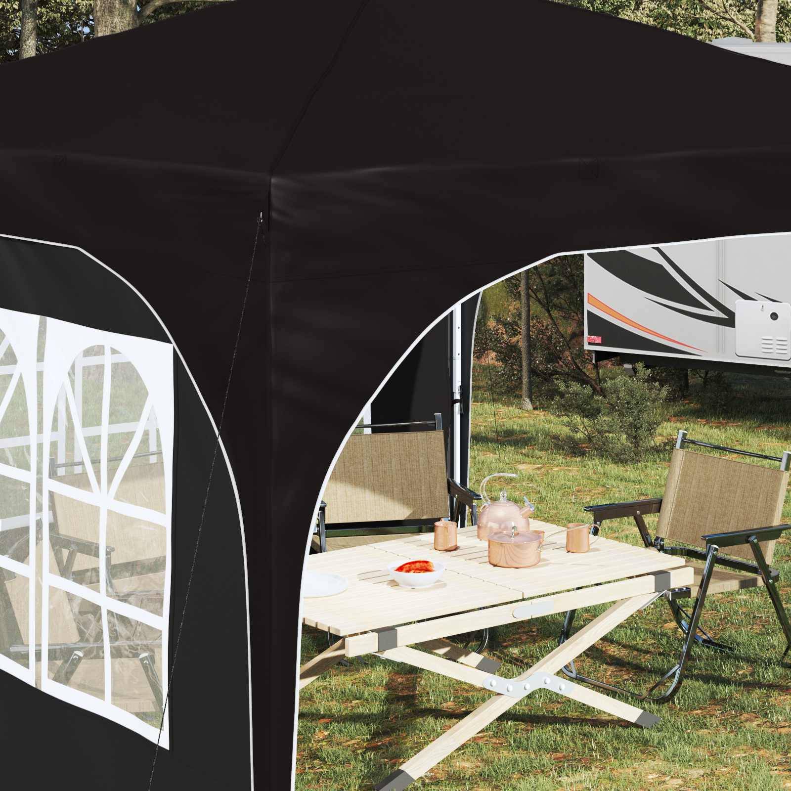 vidaXL Pop-up Partyzelt 290 x 290 x 245 cm Schwarz