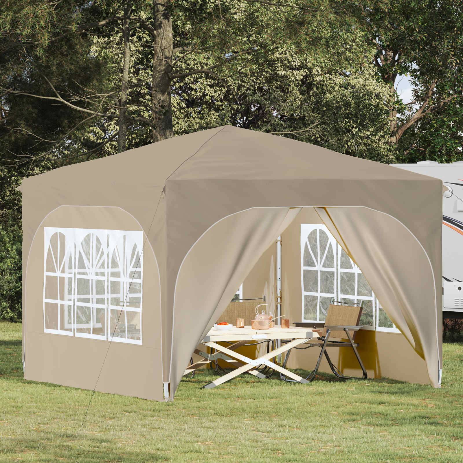 vidaXL Pop-up Partyzelt 290 x 290 x 245 cm Creme