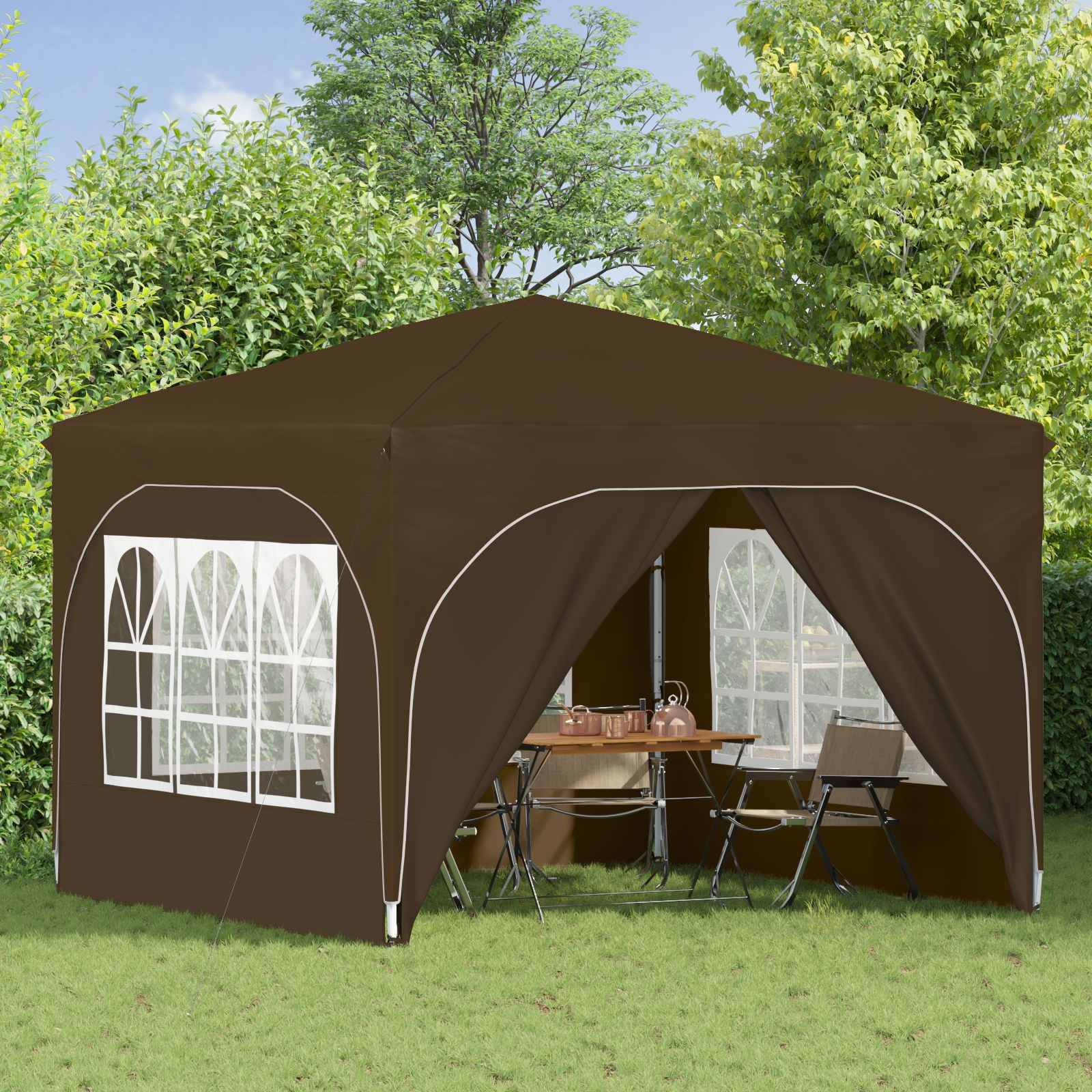 vidaXL Pop-up Partyzelt 290 x 290 x 245 cm Taupe