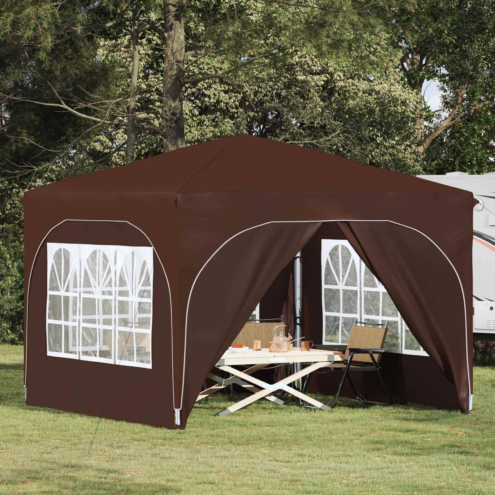 vidaXL Pop-up Partyzelt 290 x 290 x 245 cm Braun