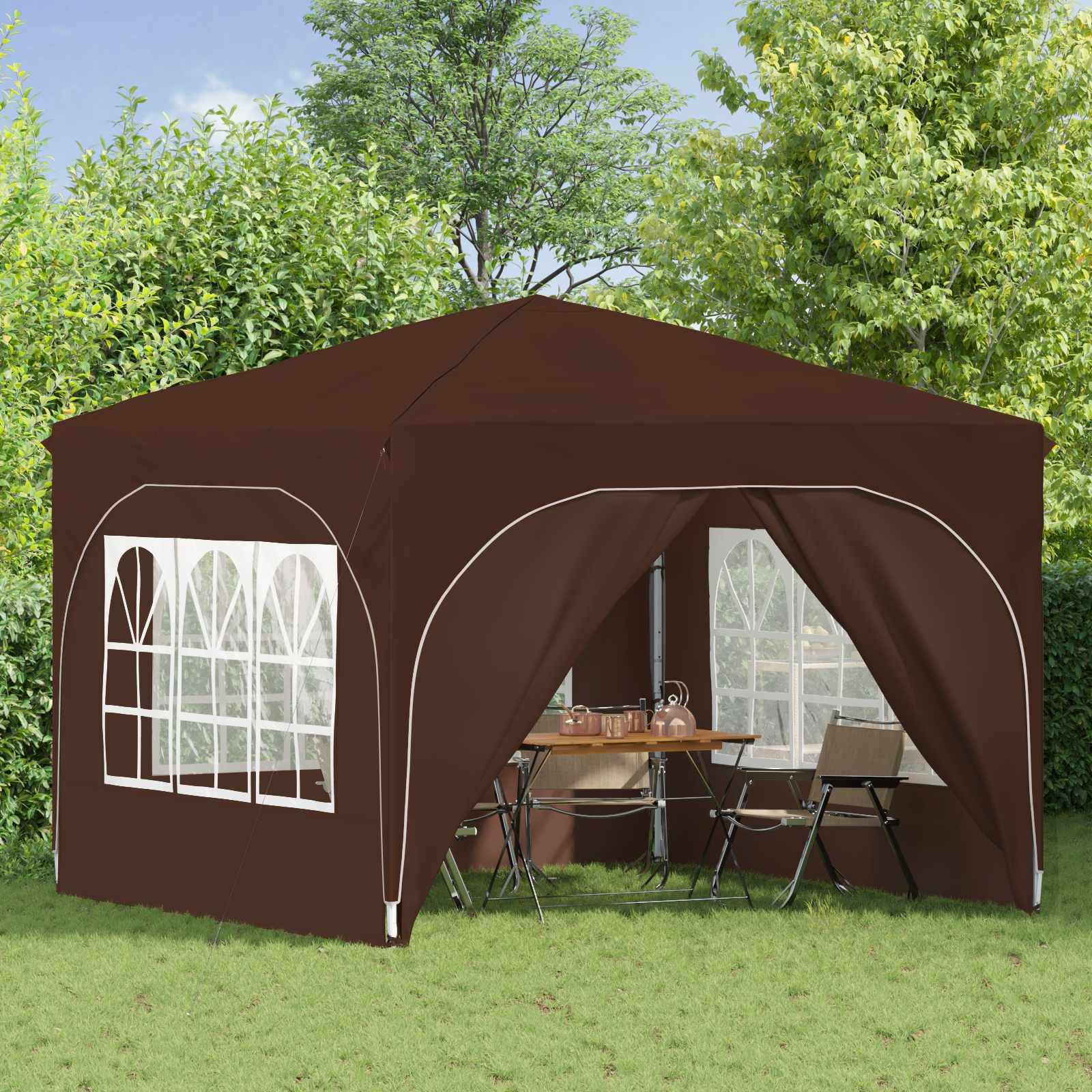 vidaXL Pop-up Partyzelt 290 x 290 x 245 cm Braun