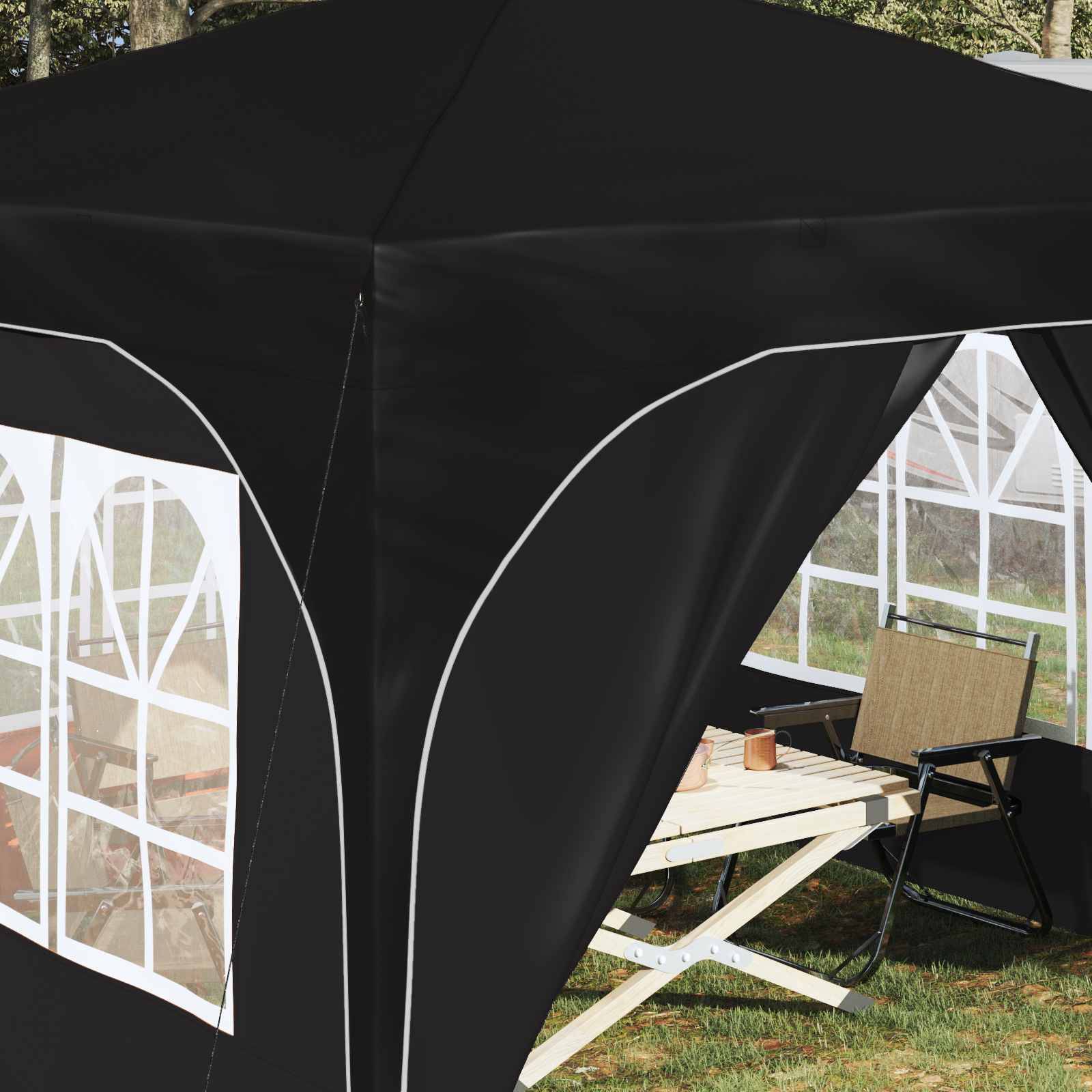 vidaXL Pop-up Partyzelt 290 x 290 x 245 cm Schwarz
