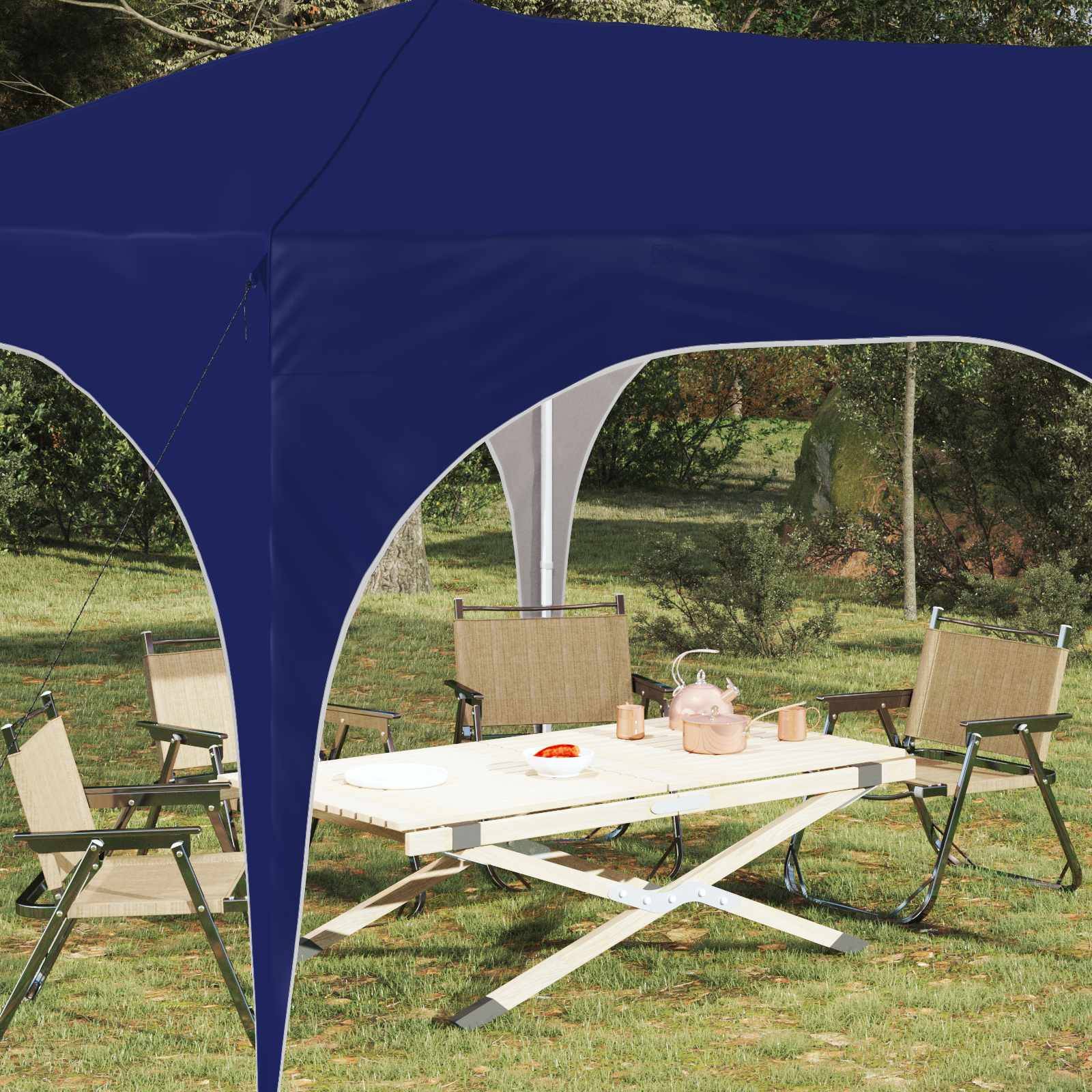 vidaXL Pop-up Partyzelt Blau 575 x 288 x 245 cm Oxford-Stoff