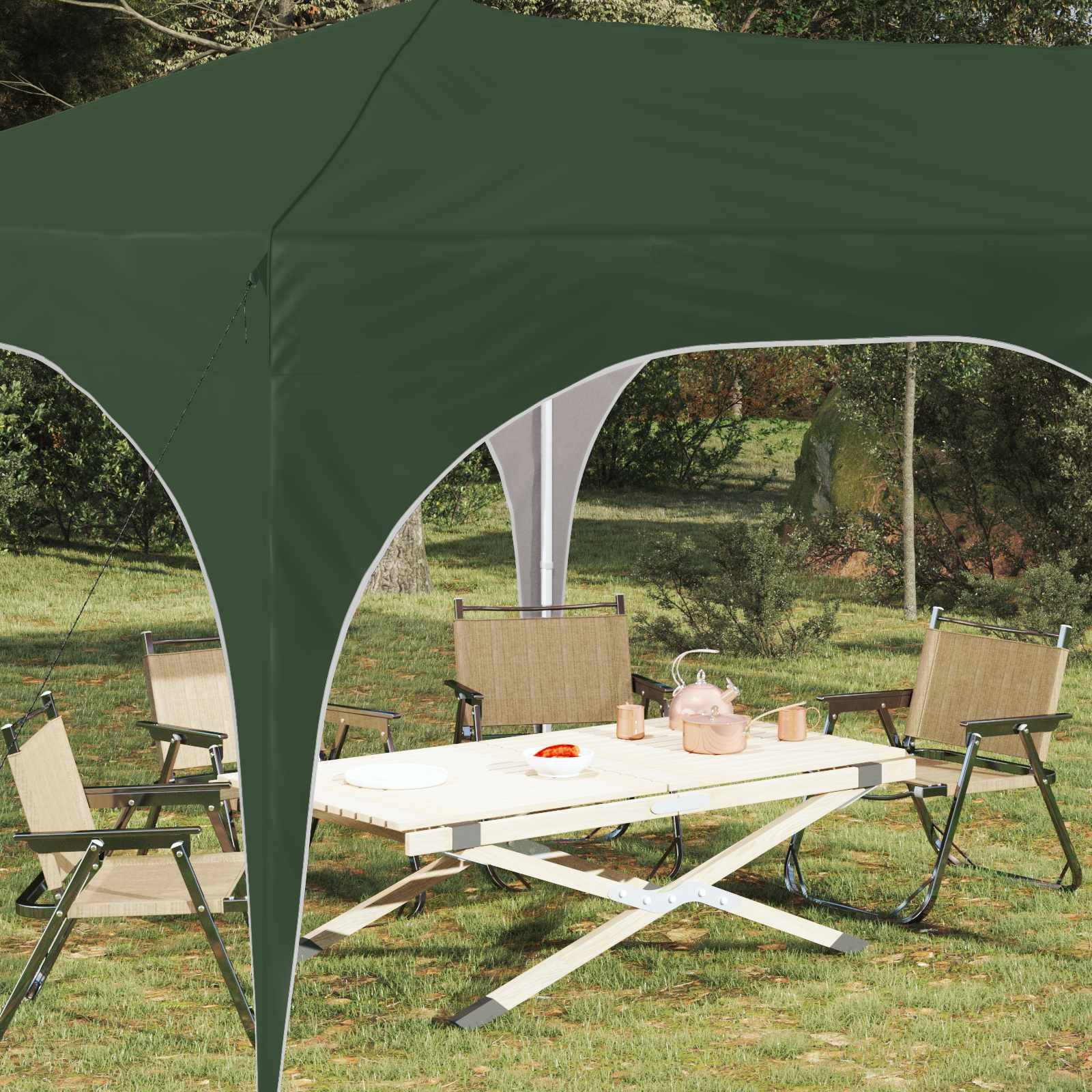 vidaXL Pop-up Partyzelt Grün 575 x 288 x 245 cm Oxford-Stoff