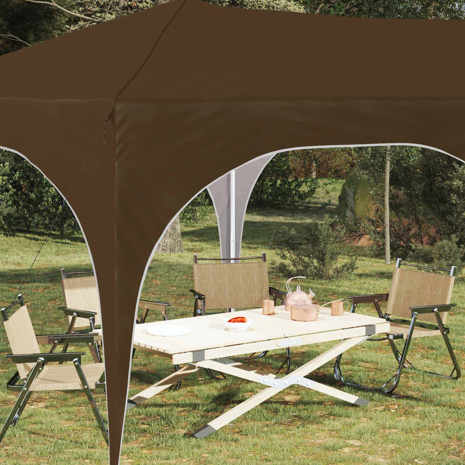 vidaXL Pop-up Partyzelt Taupe 575 x 288 x 245 cm Oxford-Stoff