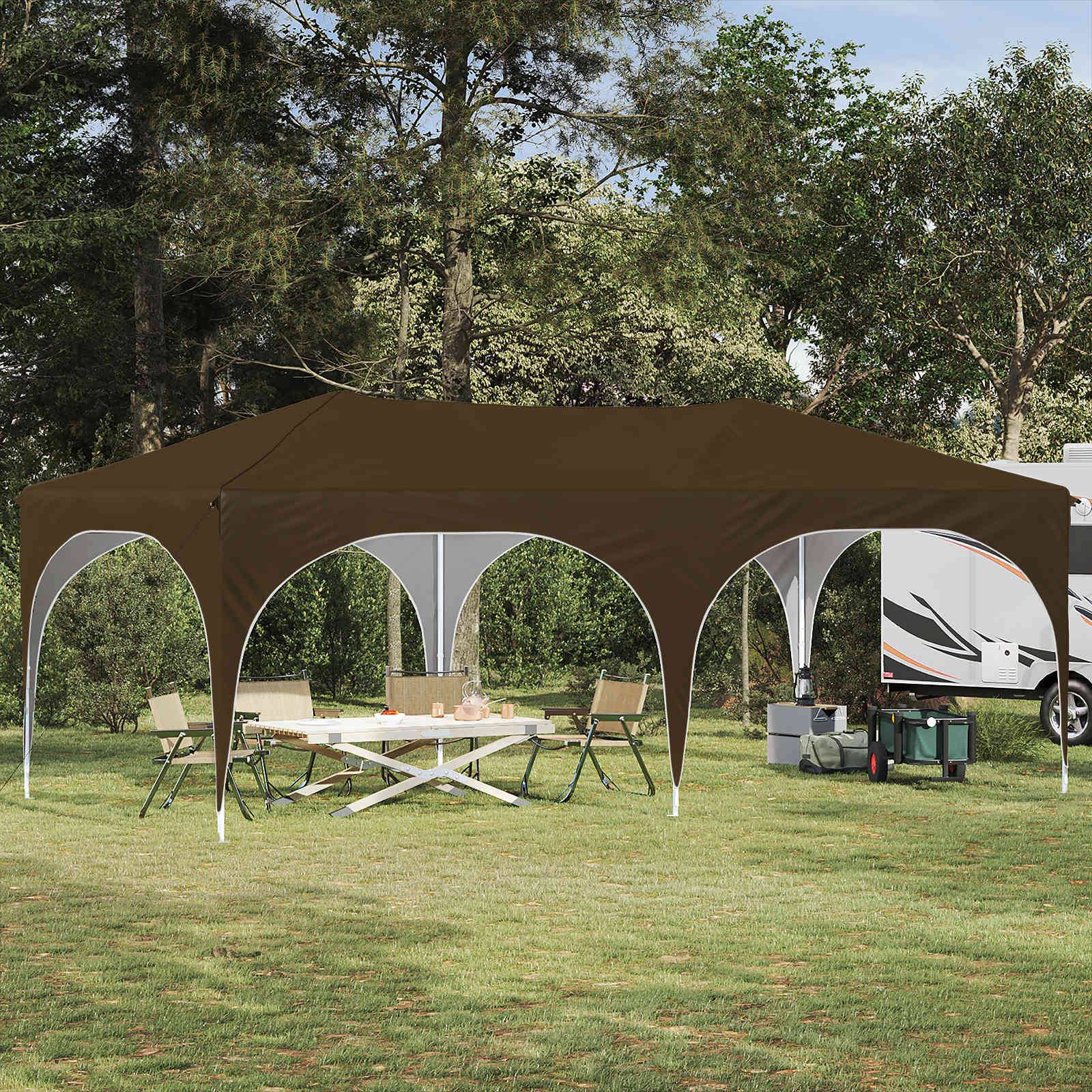 vidaXL Pop-up Partyzelt Taupe 575 x 288 x 245 cm Oxford-Stoff