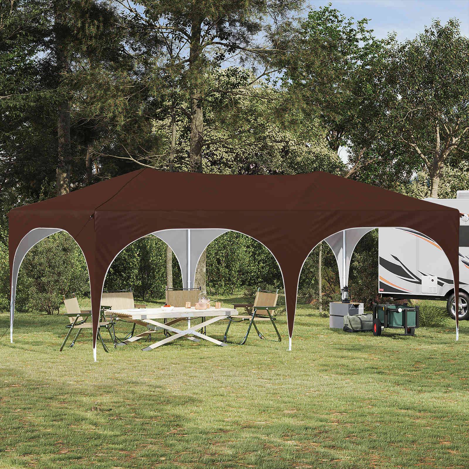 vidaXL Pop-up Partyzelt Braun 575 x 288 x 245 cm Oxford-Stoff