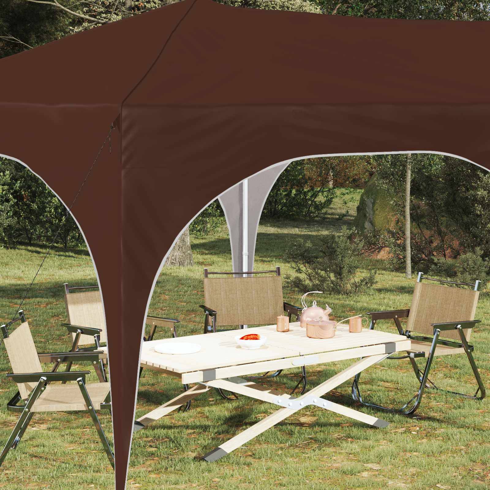 vidaXL Pop-up Partyzelt Braun 575 x 288 x 245 cm Oxford-Stoff