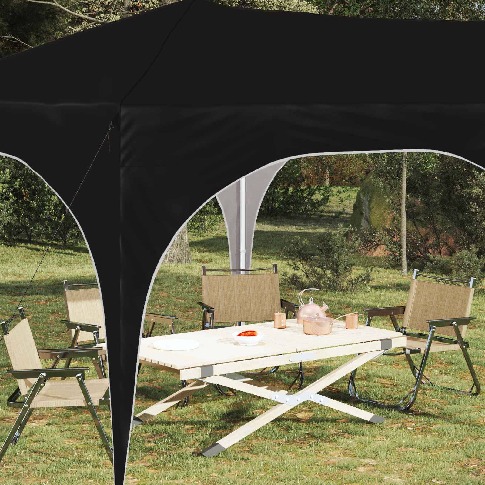 vidaXL Pop-up Partyzelt Schwarz 575 x 288 x 245 cm Oxford-Stoff
